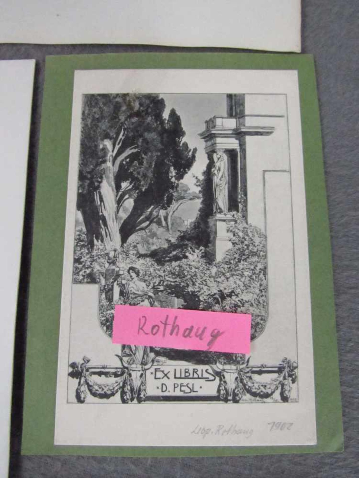 20 Grafiken: Exlibris - Leopold Rothaug u. A. Rubino, Oudry, Brennhäuser, Kunst-Anstalt des Oestr. - Bild 3 aus 7
