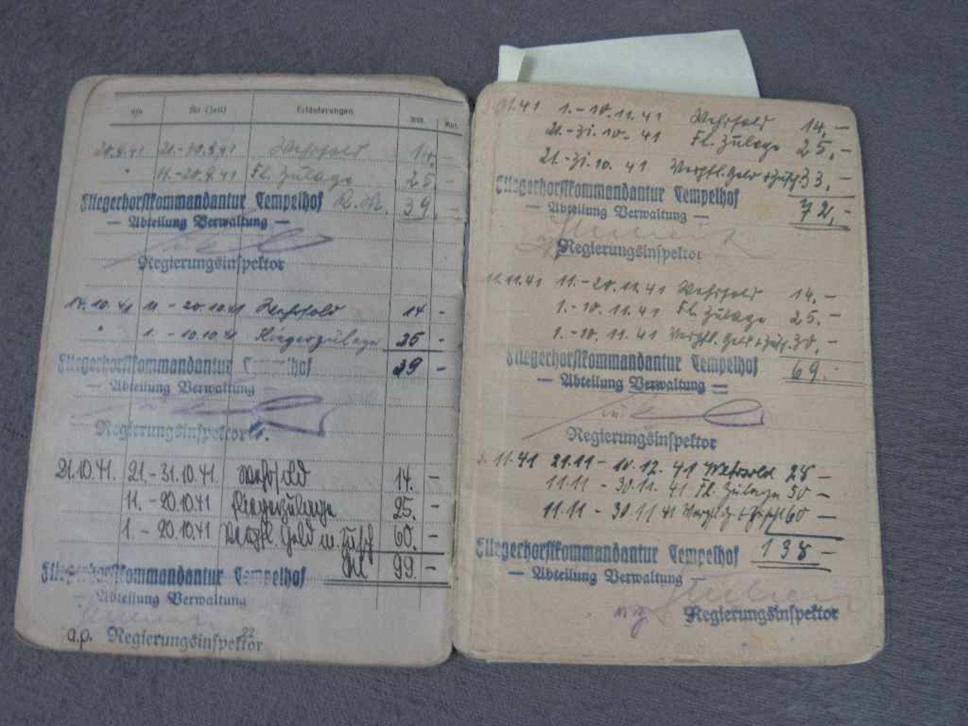 Vier Ausweise Luftwaffe 2.WK Soldbuch, Militärflugzeugführerschein, Soldbuch mit Eintragungen - Bild 7 aus 13