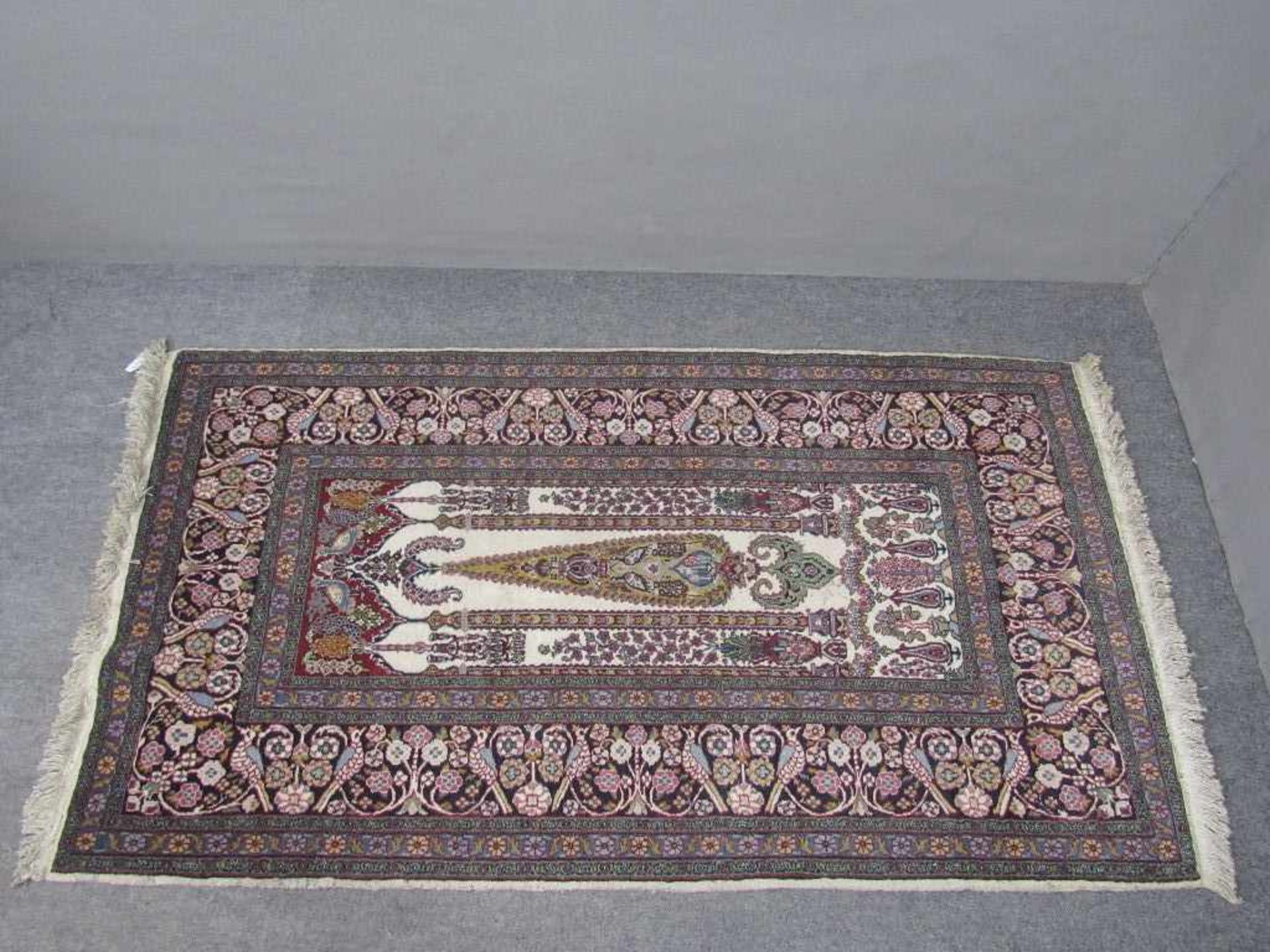 Antiker Orientteppich sehr fein geknüpft ca.88x166cm