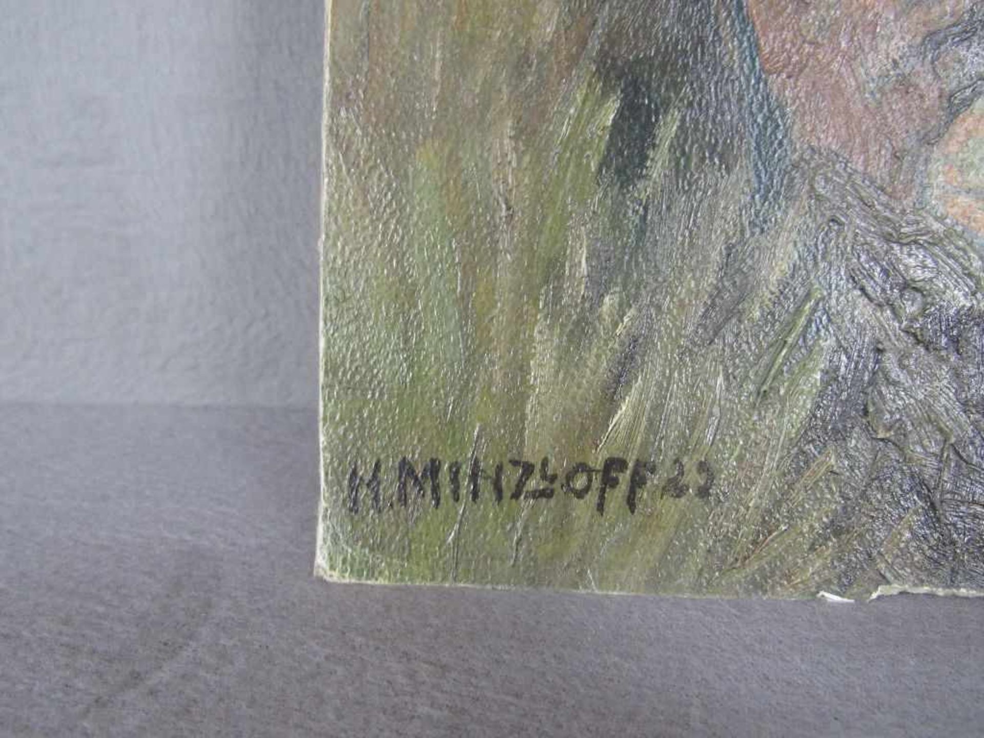 Ölgemälde Öl auf Pappe links signiert Minzloff und 22 Maße:61x52cm - Image 2 of 3