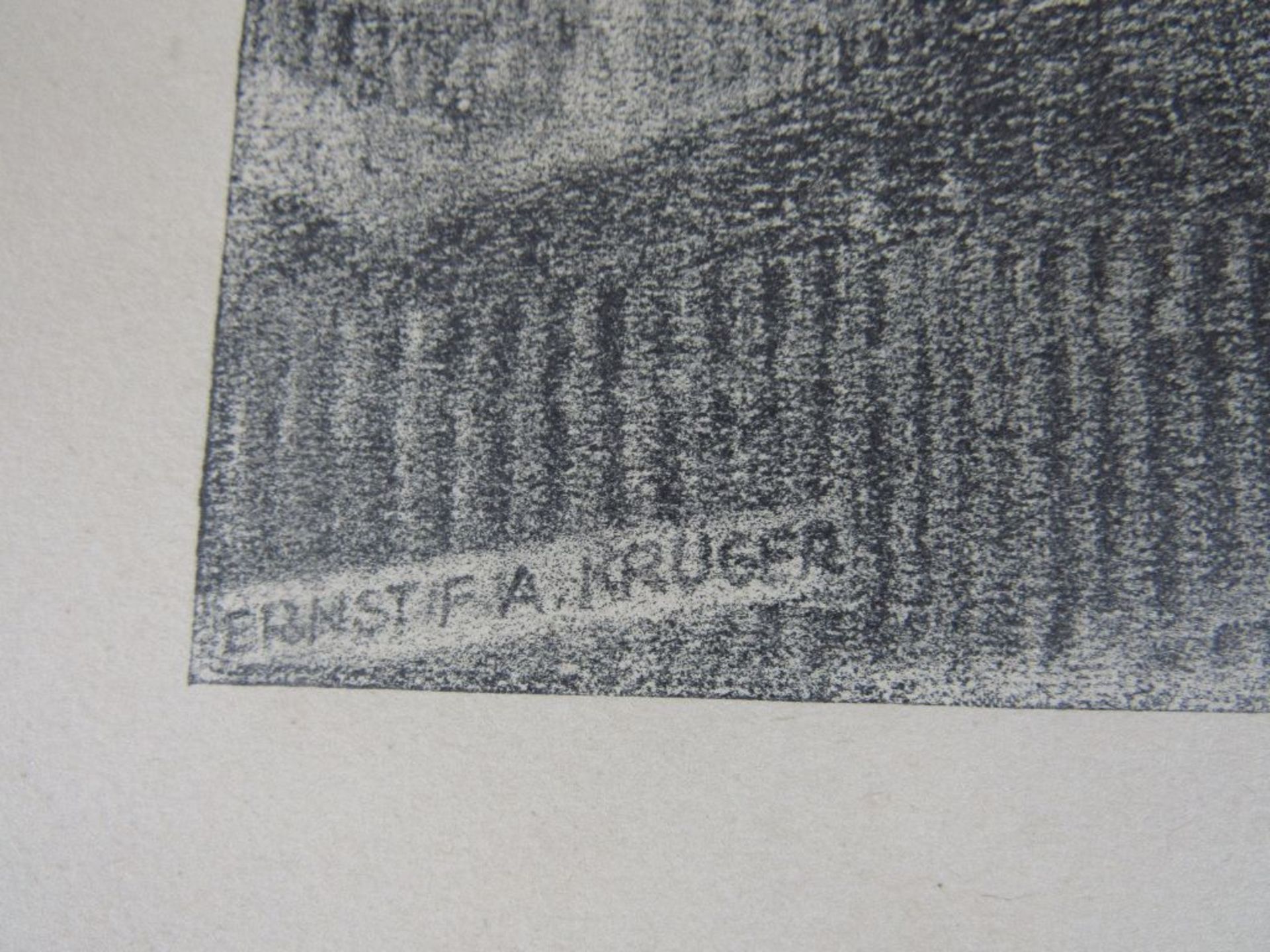 Zeichnung von Ernst F.A. Krüger in der Platte signiert Blattmaß:40x30cm - Bild 2 aus 6