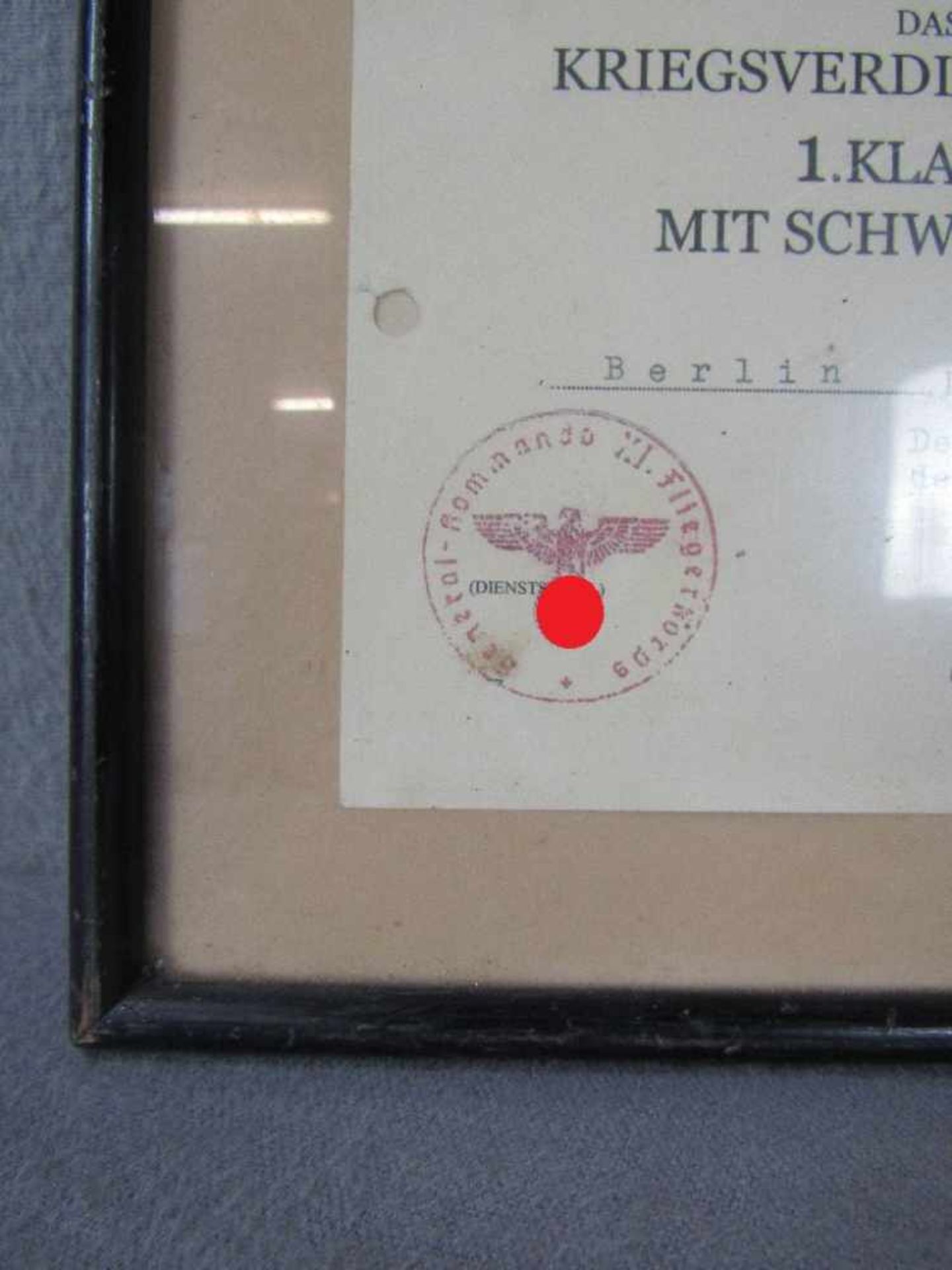 Drittes Reich Urkunde KVK erste Klasse mit Schwertern ungeprüft - Bild 2 aus 4