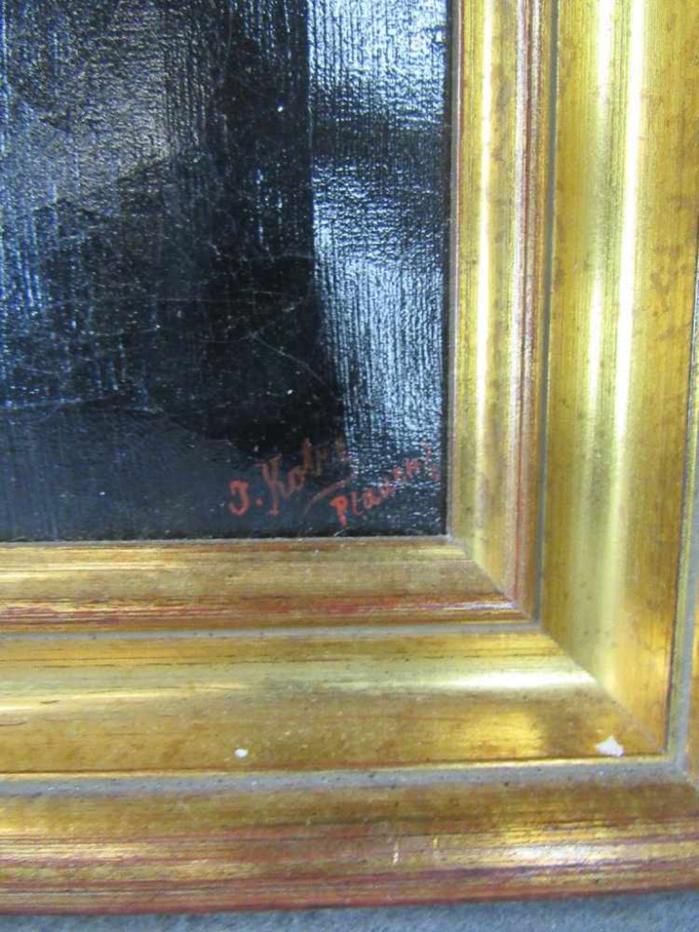 Ölgemälde Öl auf Leinwand Biedermeier rechts signiert unleserlich Rahmen neueren Datums 43x53cm - Bild 2 aus 4