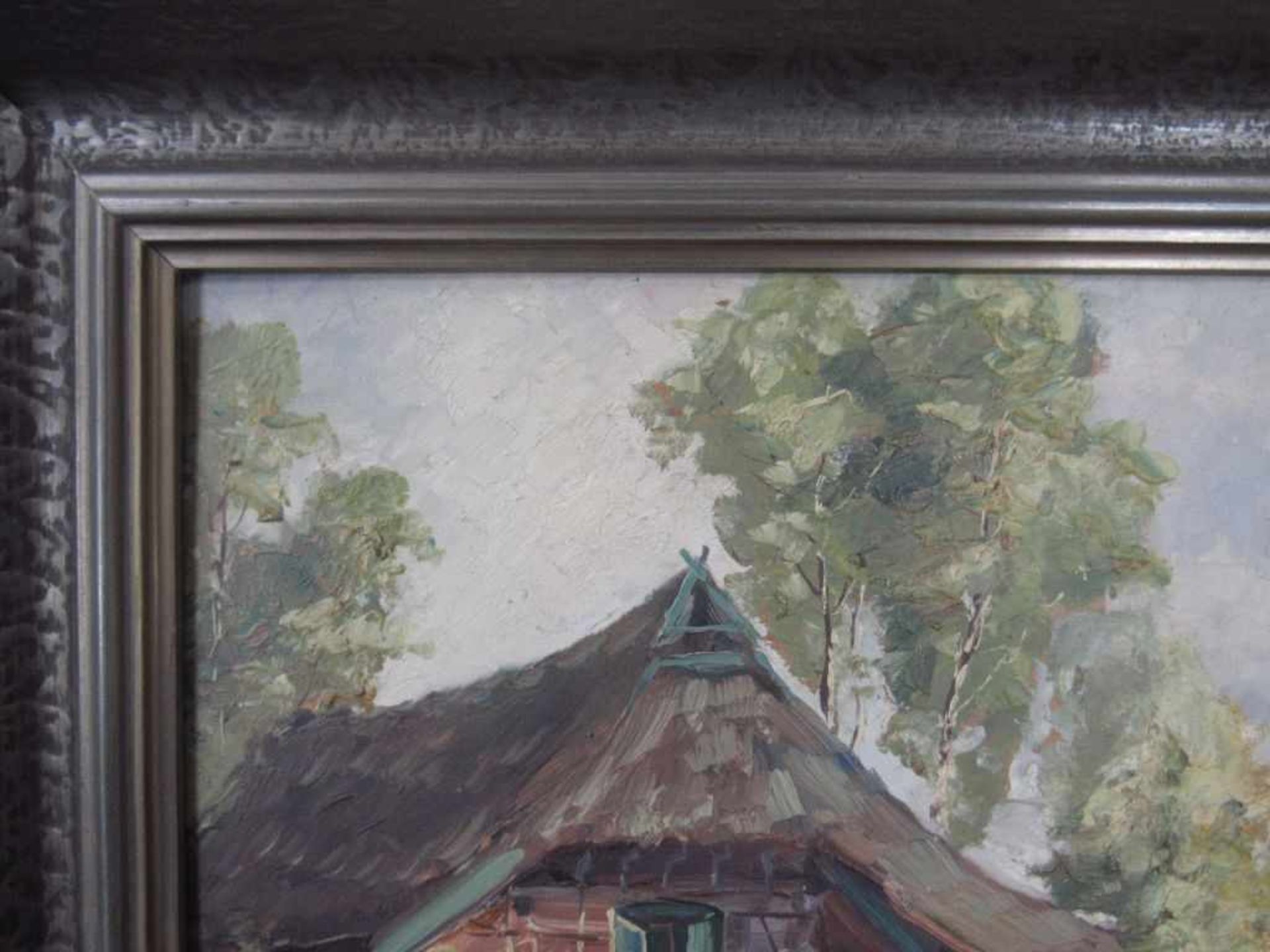 Ölgemälde Paul Stöver Bauernkate in Worpswede ca.36x44cm - Bild 5 aus 6