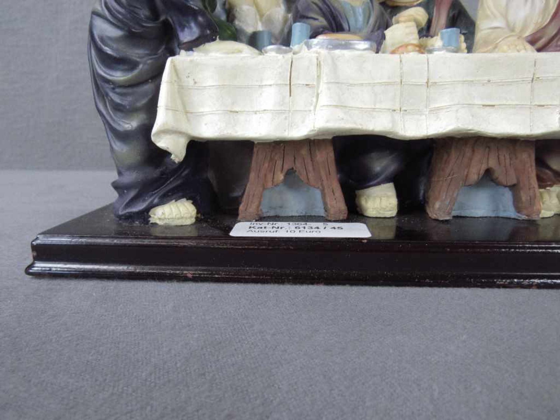 Skulptur das Abendmahl auf Holzsockel 43cm lang - Bild 5 aus 9
