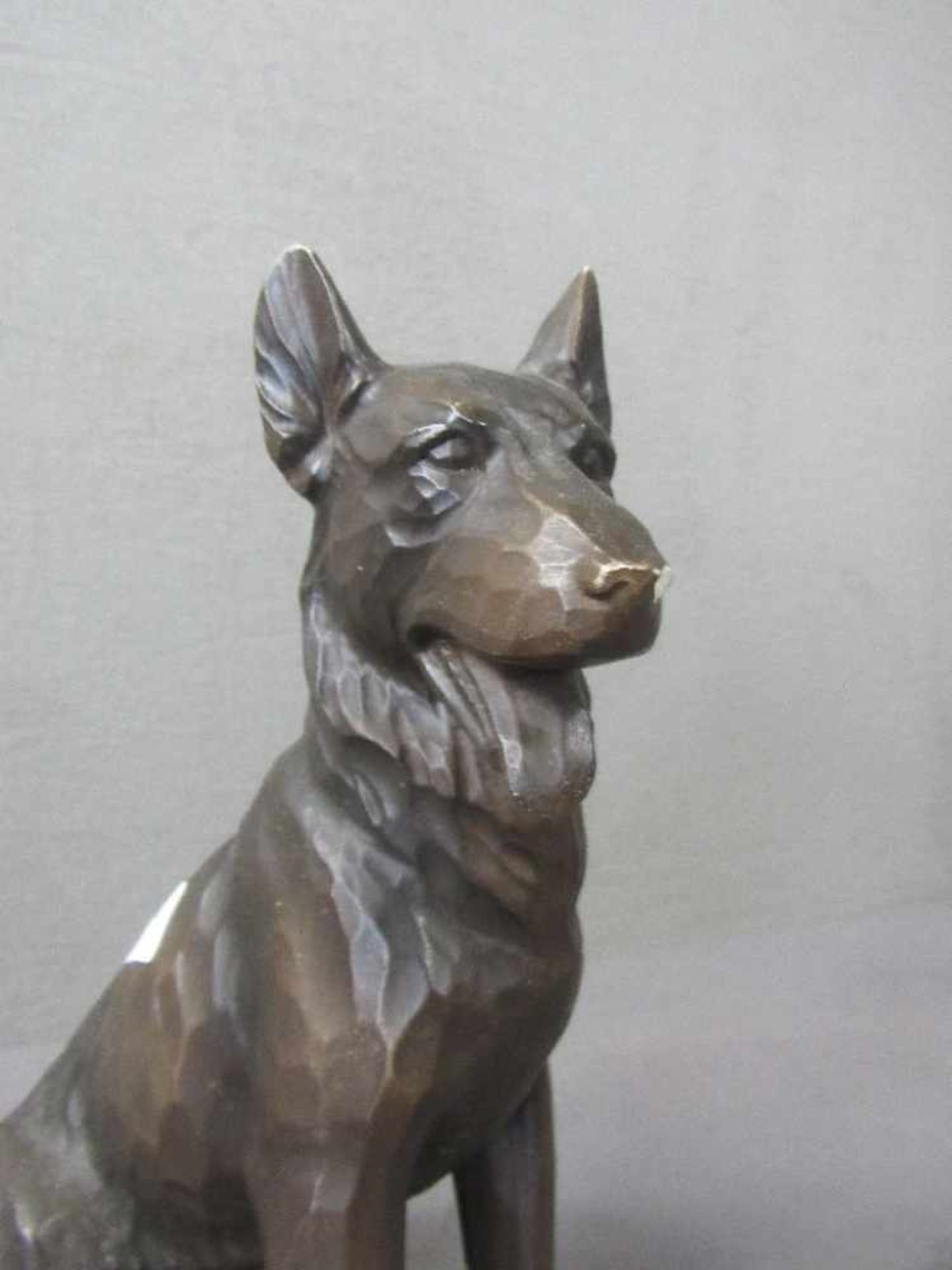 Schäferhundskulptur Keramik Art Deco 30cm hoch - Bild 4 aus 5