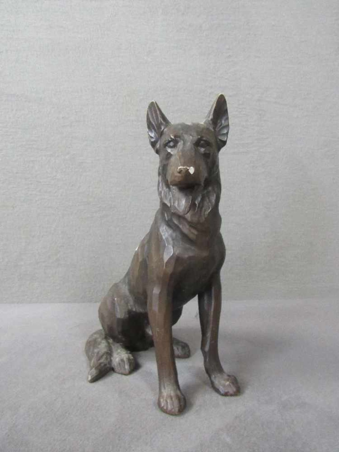 Schäferhundskulptur Keramik Art Deco 30cm hoch