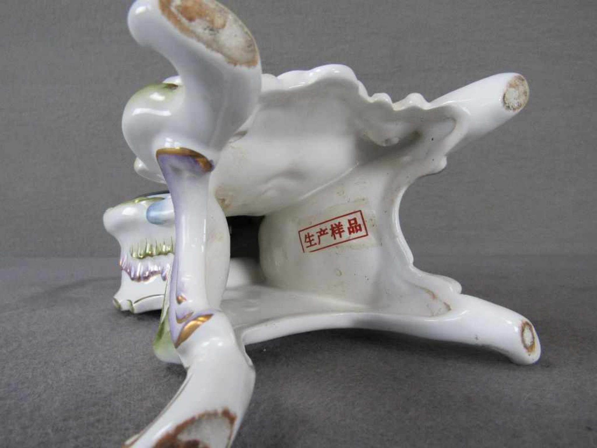Kleine Tischuhr bemalte Keramik mechanisches Werk dieses ungeprüft 30cm hoch - Image 5 of 5