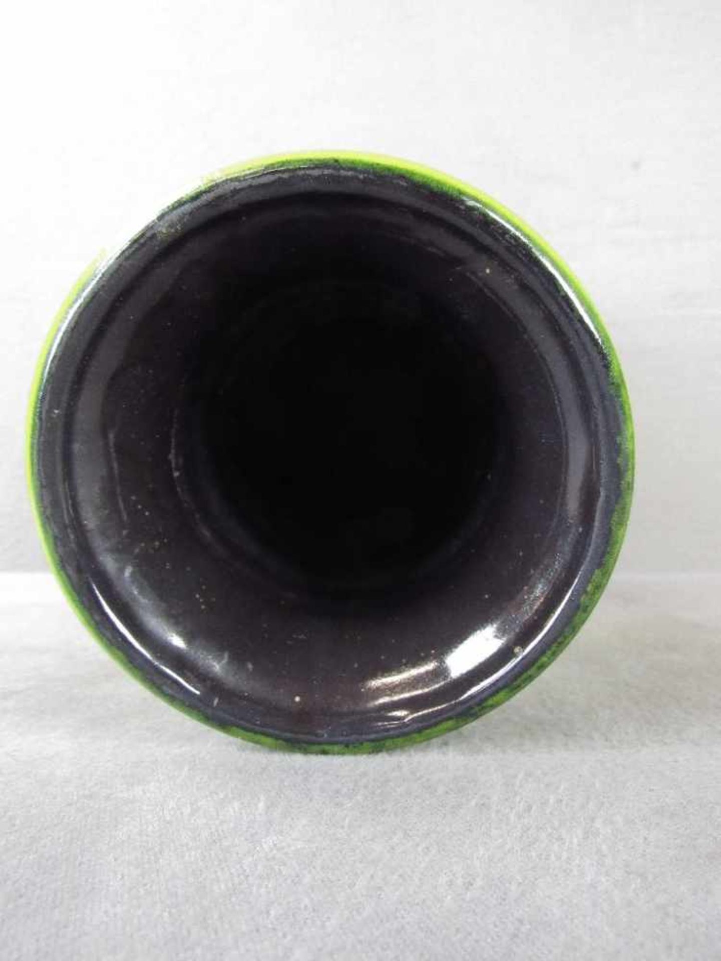 Designer Keramikvase gelb grün lasiert 40cm hoch gemarkt - Bild 3 aus 4