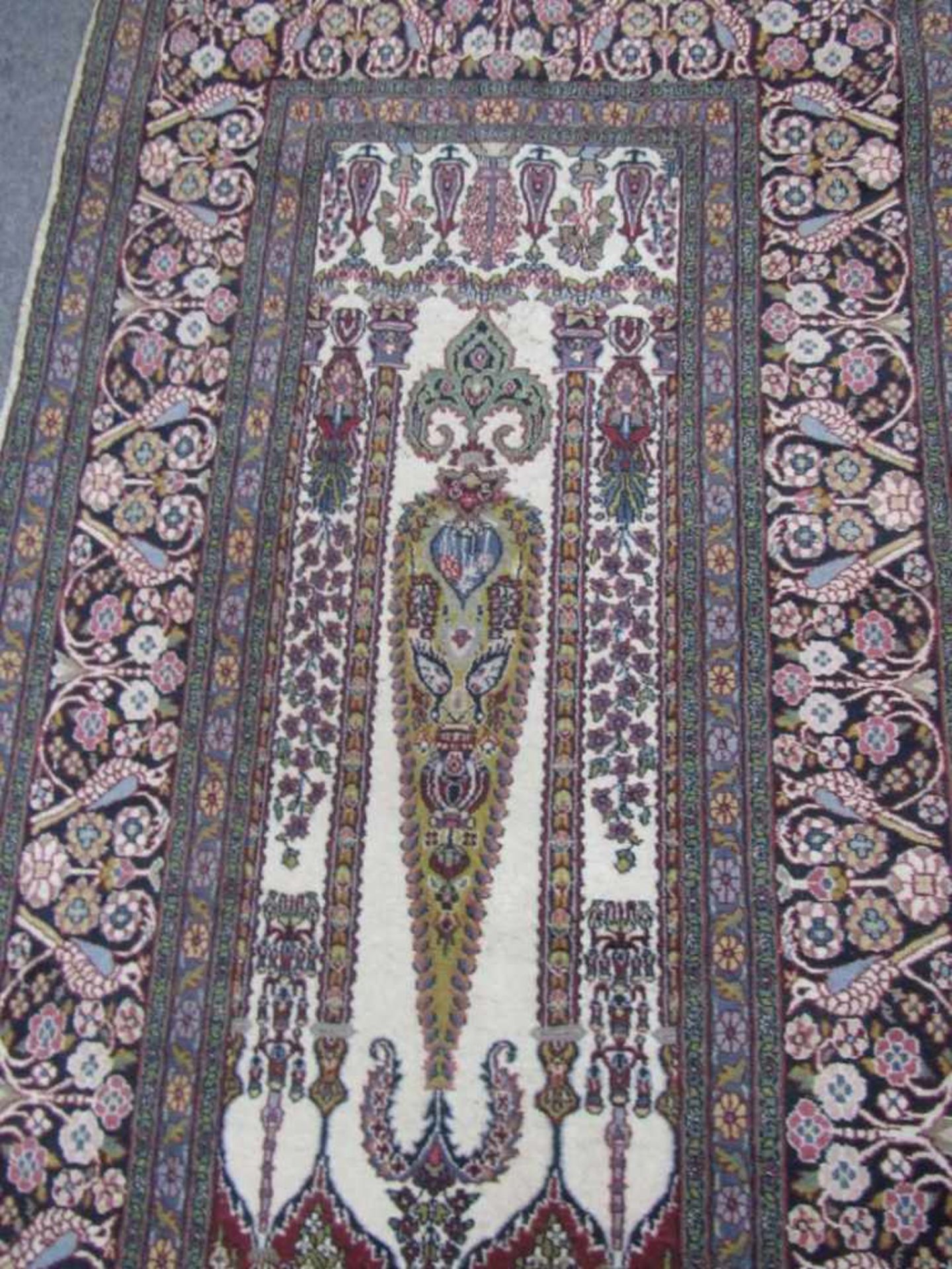 Antiker Orientteppich sehr fein geknüpft ca.88x166cm - Bild 2 aus 4