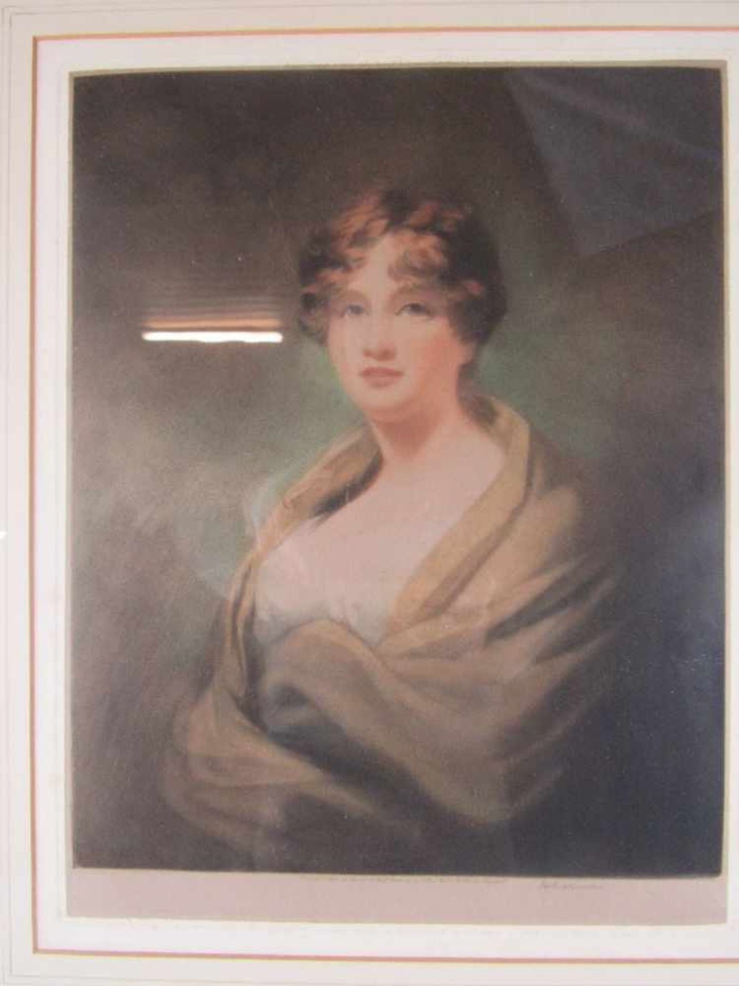 Gerahmtes Bild rückseitig betitelt Lady Carmichael und diverses anderes 51x64cm