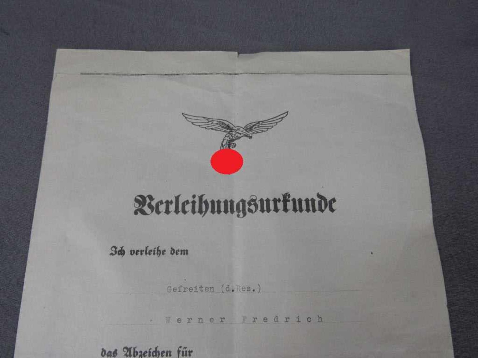 Orden Drittes Reich Luftwaffe zwei Flugzeugführerabzeichen + Miniatur + Verleihungsurkunde + - Bild 2 aus 18