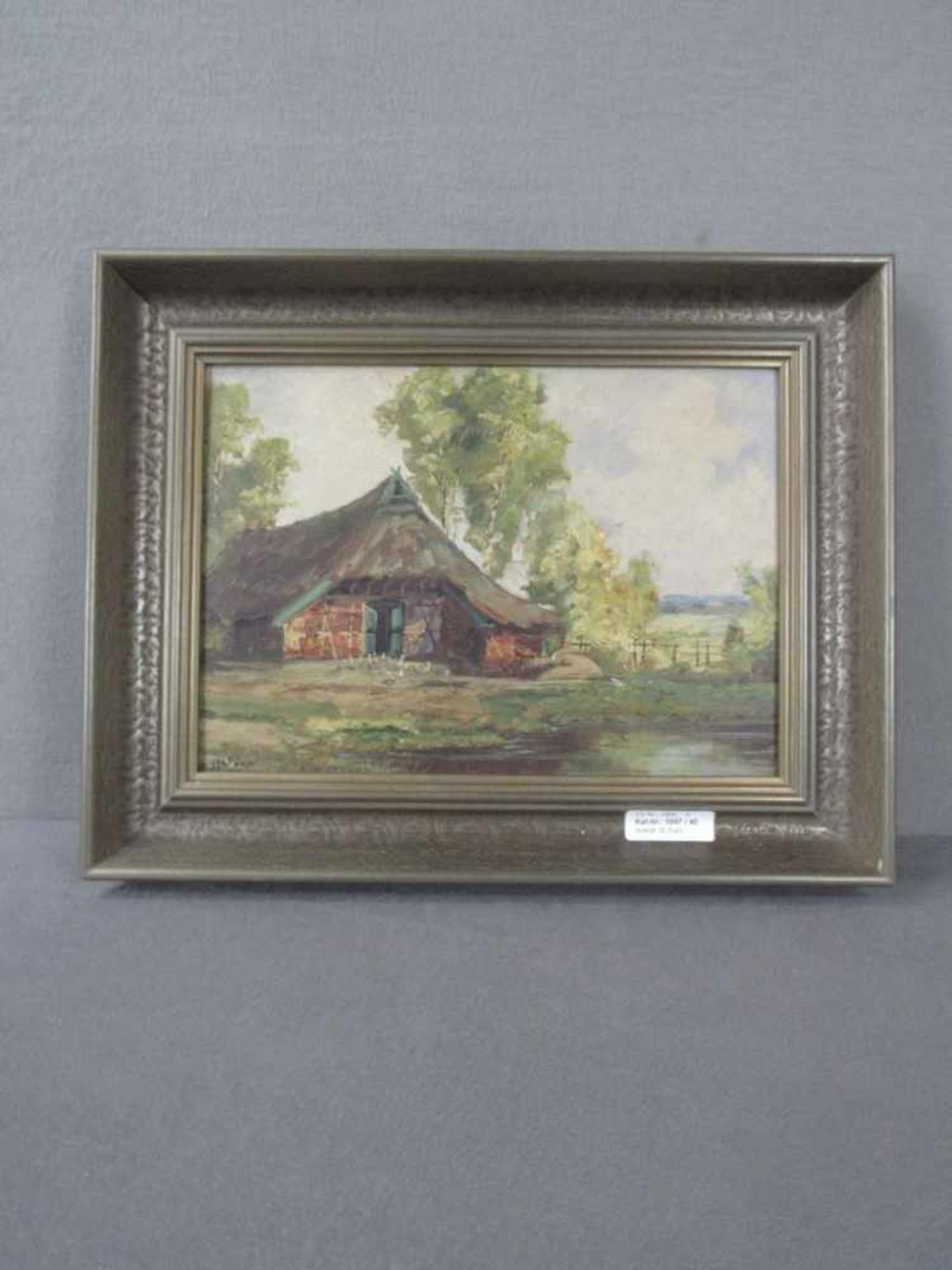 Ölgemälde Paul Stöver Bauernkate in Worpswede ca.36x44cm