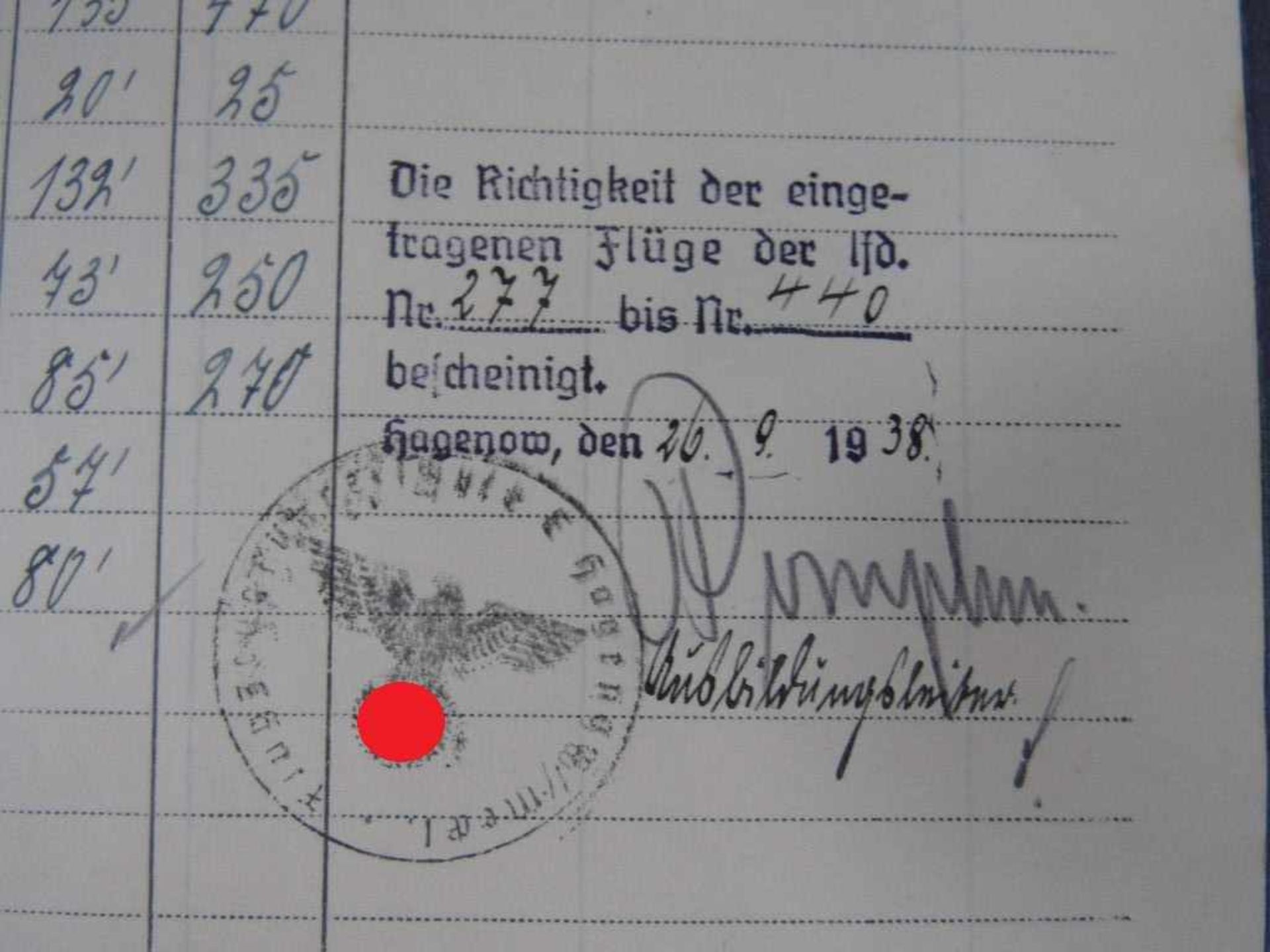 Zwei Flugbücher Deutsche Luftwaffe 2.WK komplett gefüllt und beschrieben aus dem Nachlaß eines - Bild 10 aus 12