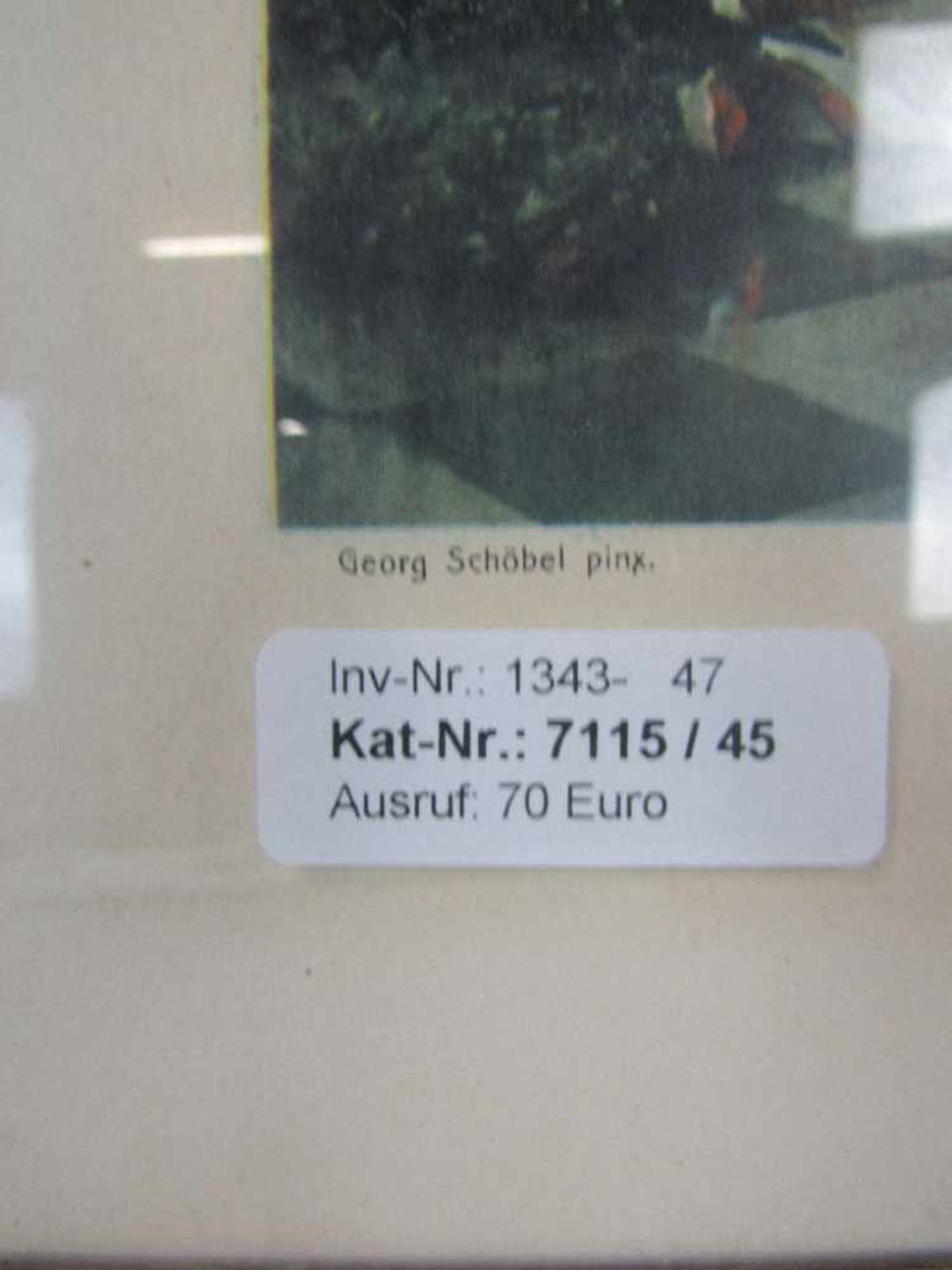 Colourierte Grafik Blatt Friedrich signiert in originalen Rahmen mit Krone ca.49x41,5cm - Bild 5 aus 6
