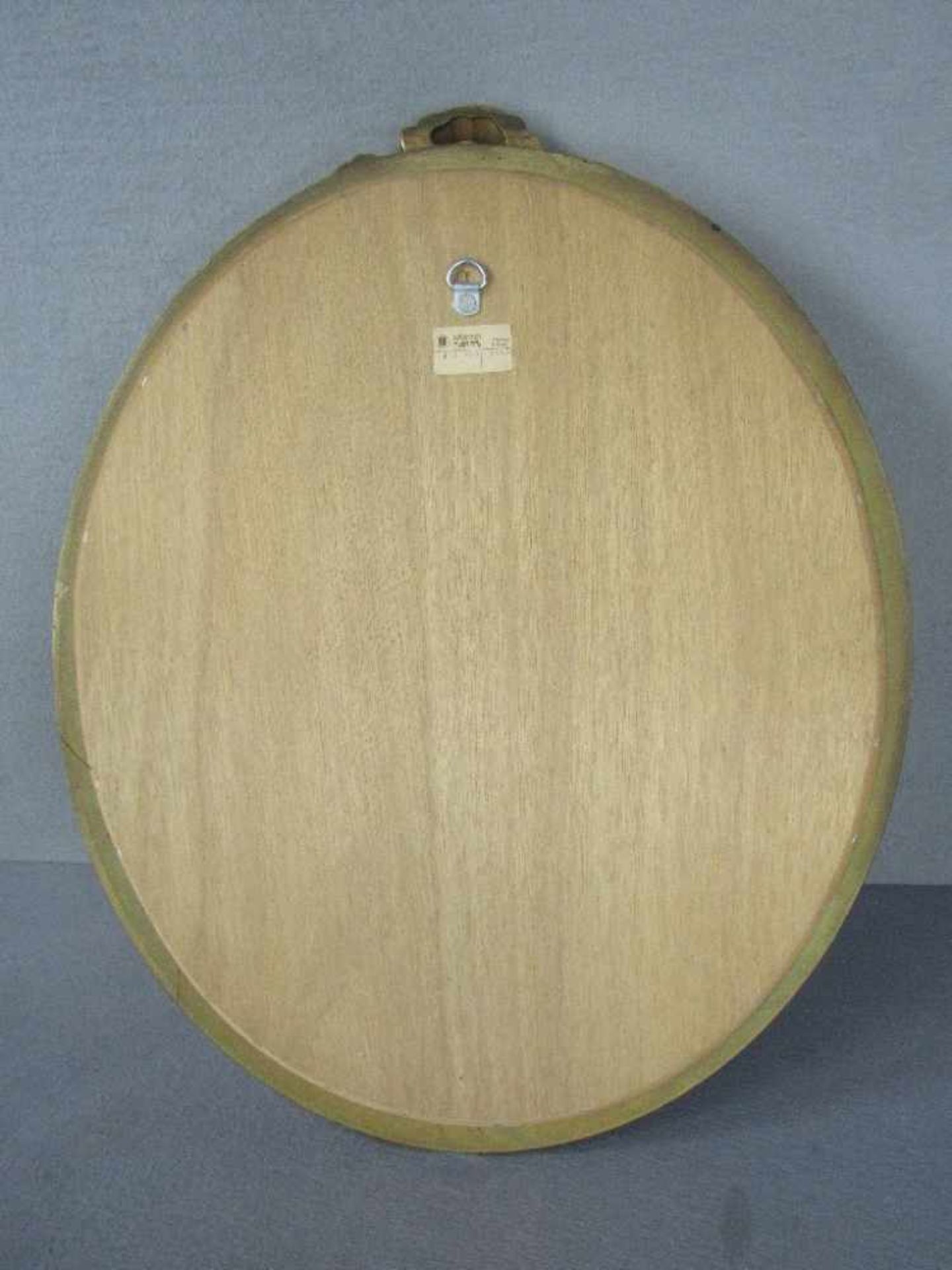 Ovaler vergoldeter Wandspiegel Facettschliff bekront ca.70cm hoch - Bild 5 aus 5