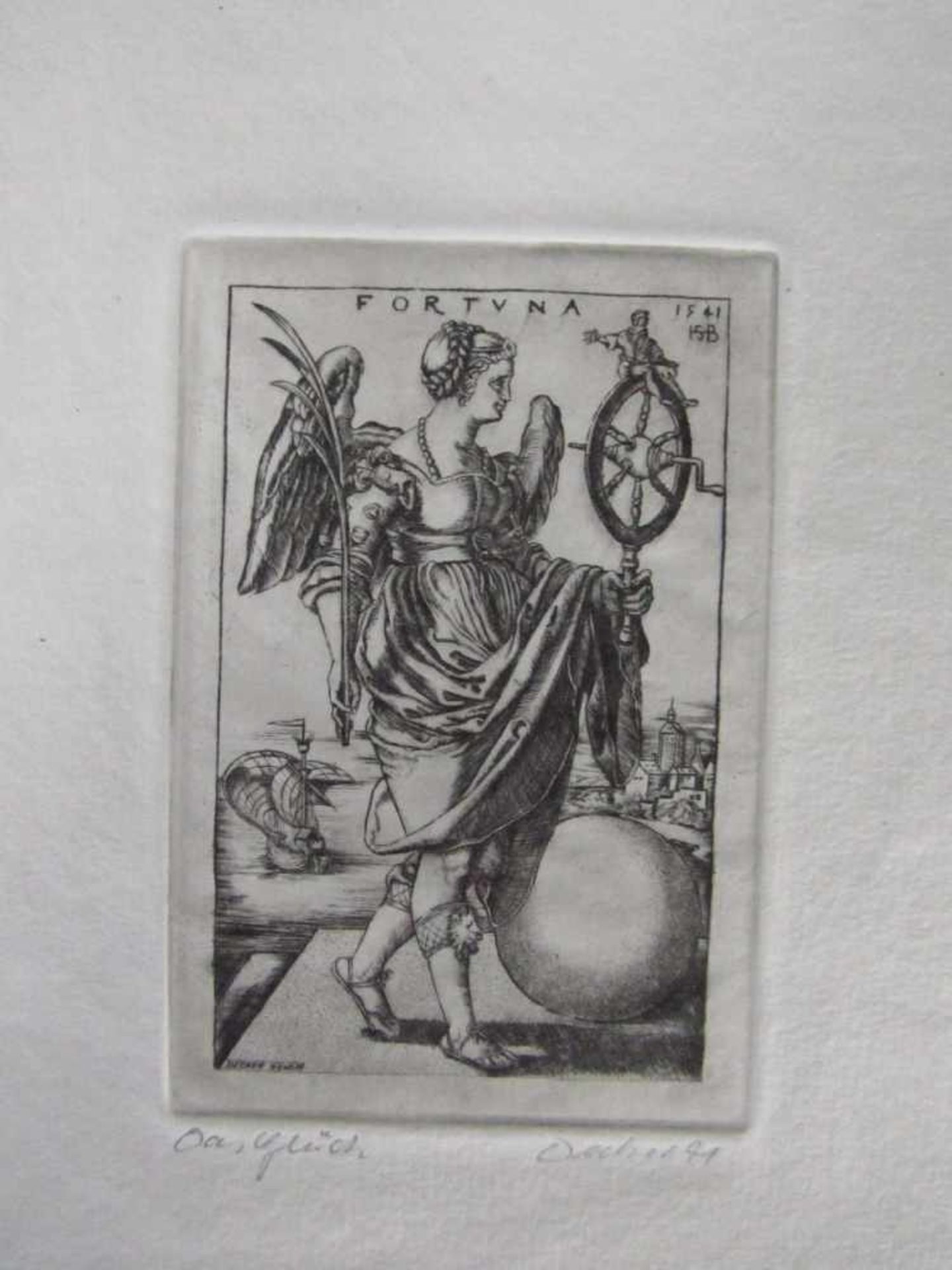 10 Grafiken 16./17. Jh. u.a. Hans Sebald Beham, Fortuna 1541, Hollar Wenzel, (1607 - 1677), " - Bild 4 aus 4