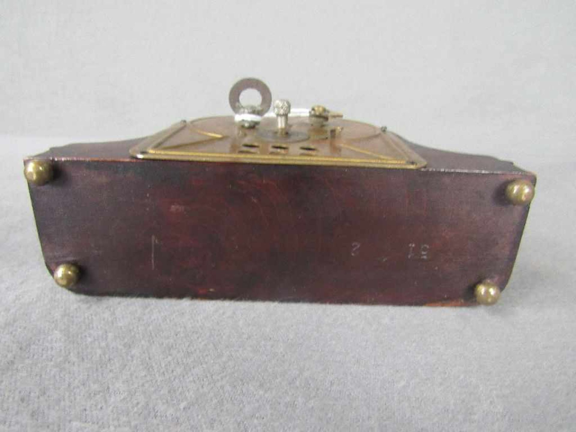 Kleiner Tischwecker mechanisch 15cm breit um 1880 - Bild 3 aus 3
