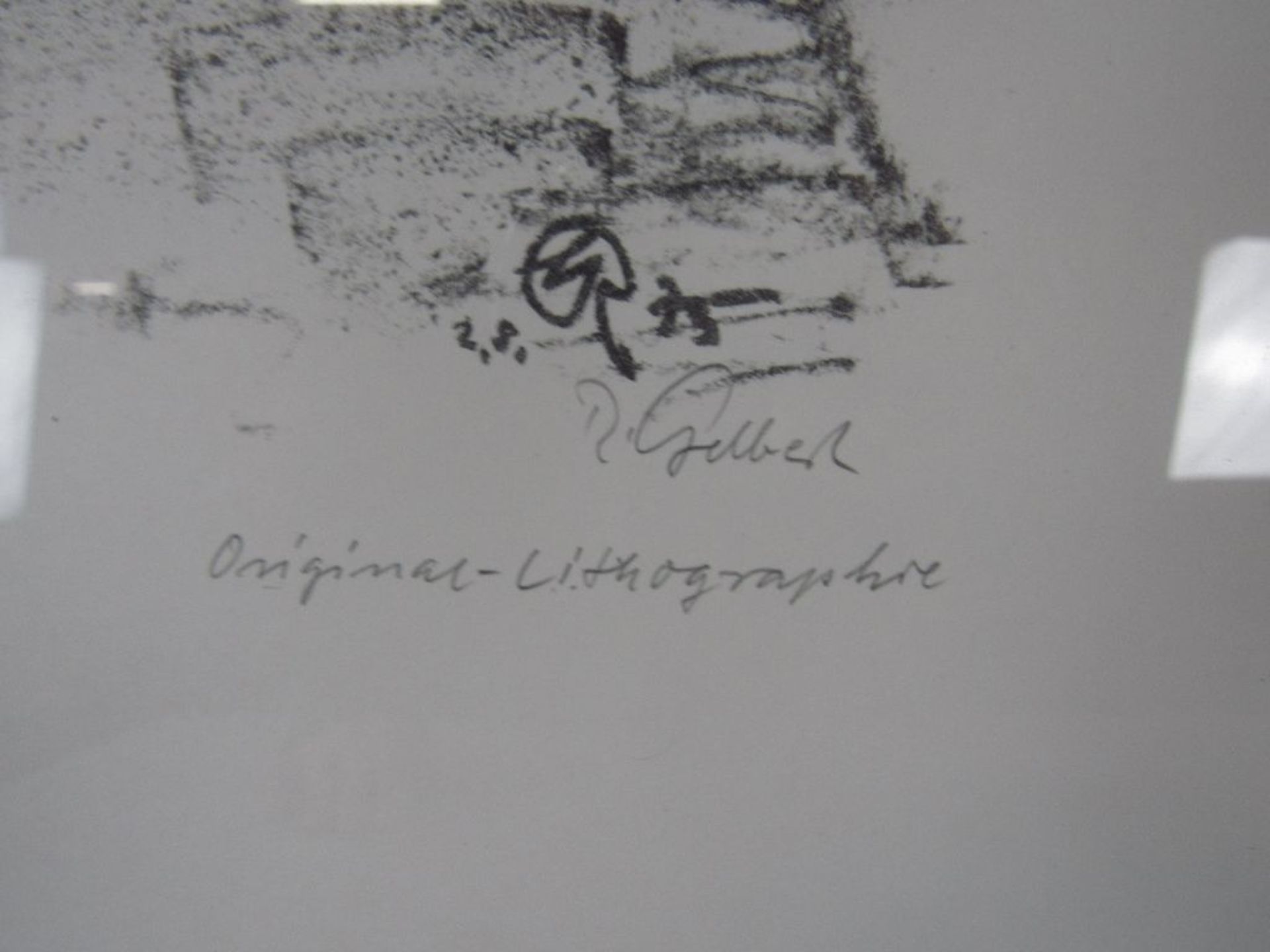 Zwei Zeichnungen Lithografien signiert gerahmt - Bild 2 aus 7