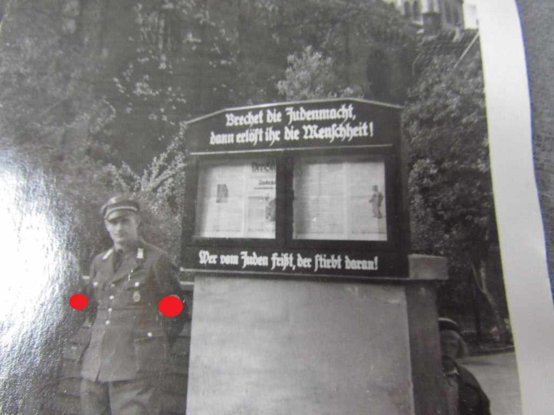 Seltene Fotografie der NSDAP SA und HJ neben jüdischer Synagoge original - Image 3 of 4
