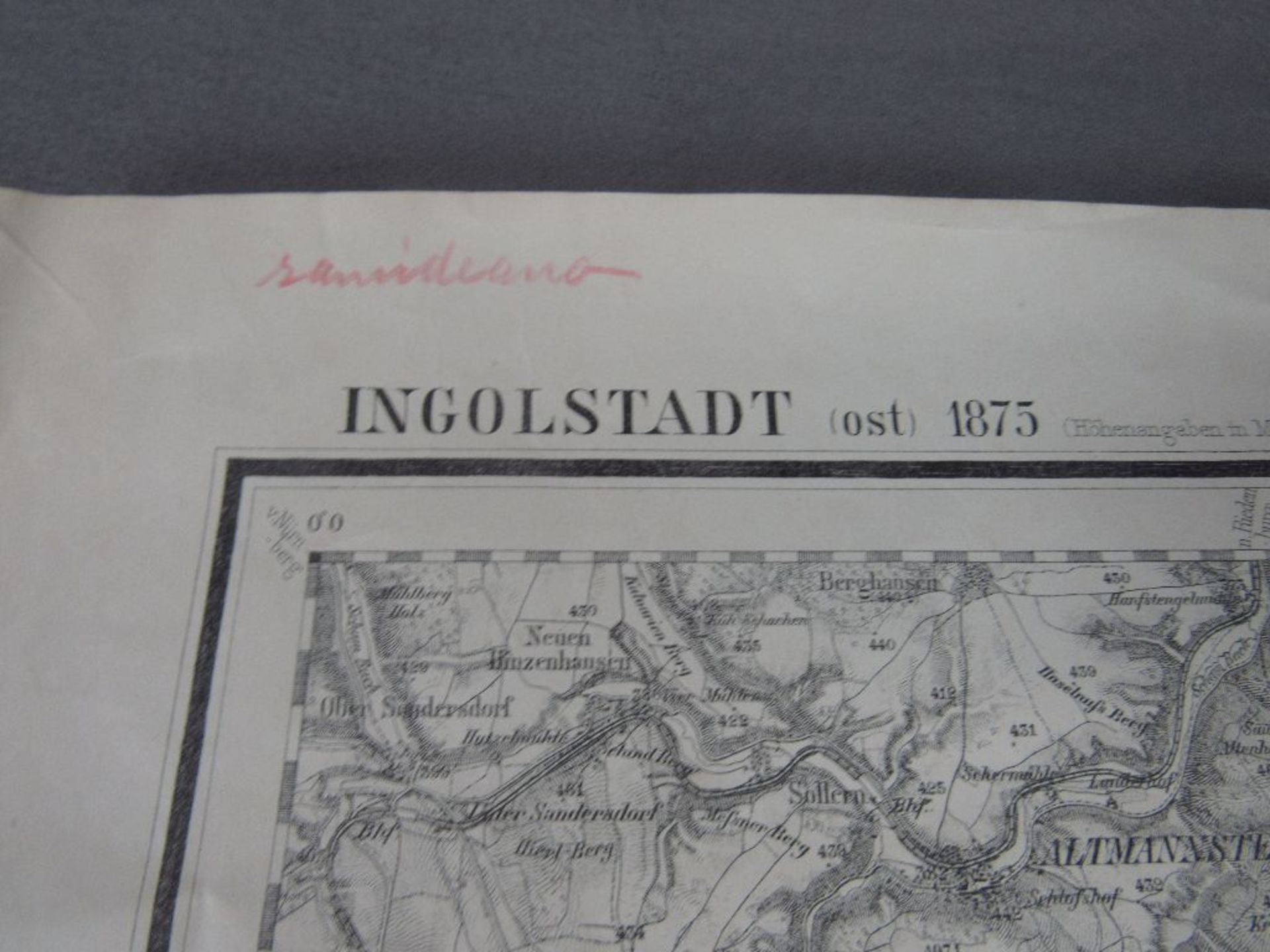 Antike Landkarte Ingolstadt 1875 - Image 2 of 6