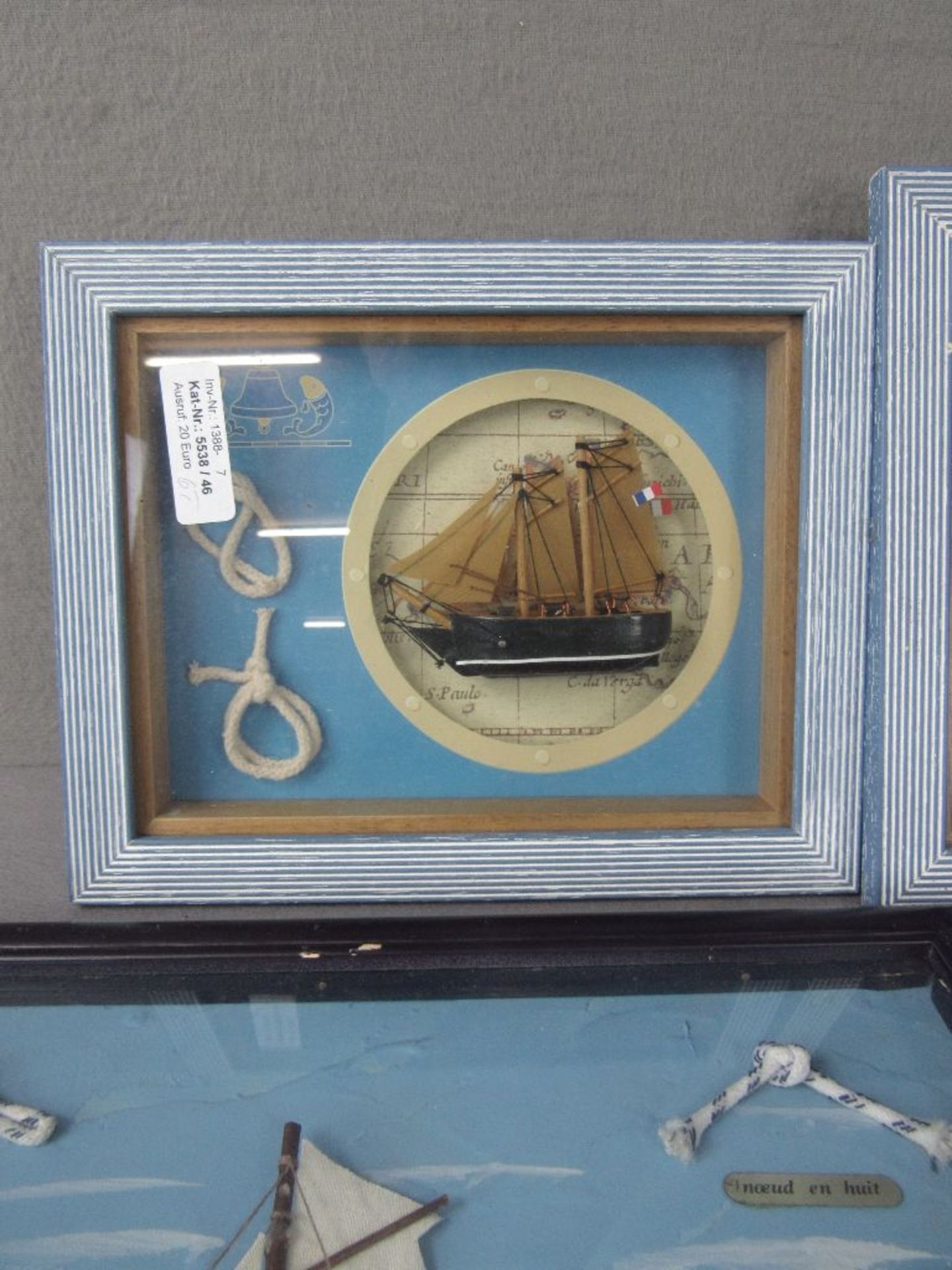 Konvolut von 6 Dioramen hinter Glas mit Halbschiffen und Knoten von 21-36cm - Image 3 of 5