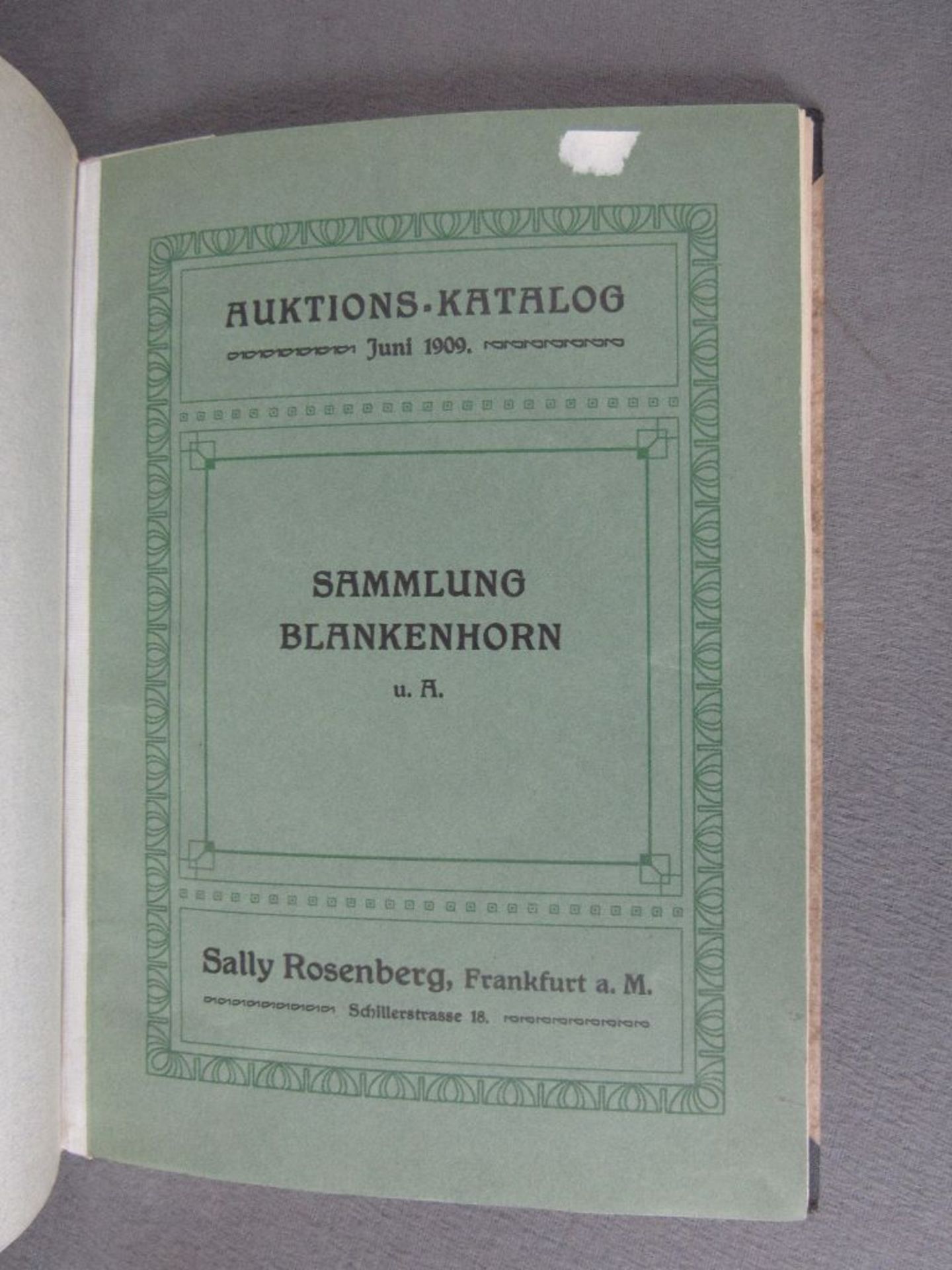 Konvolut Münz Auktionskatalog 1909 - Image 2 of 3