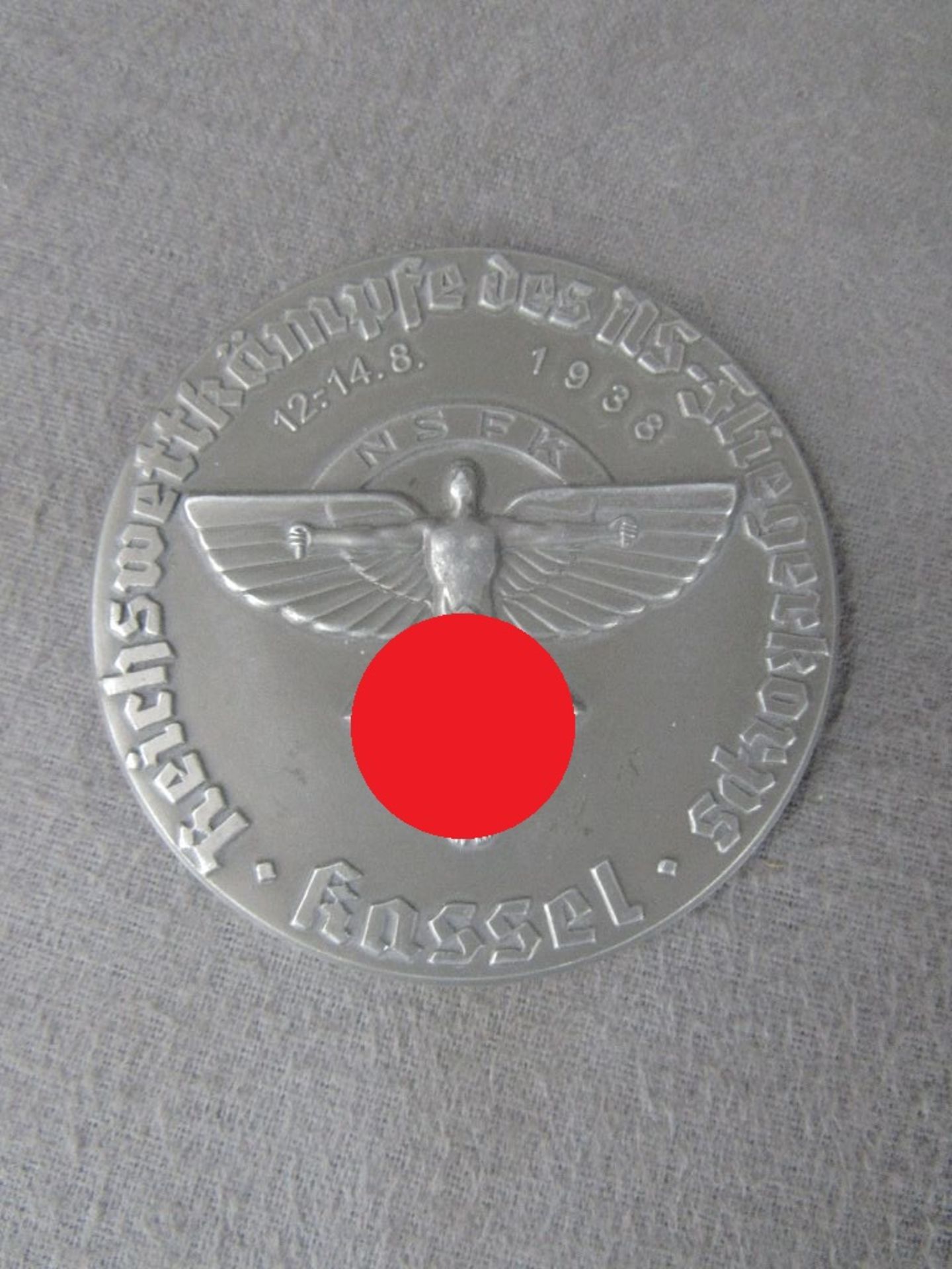 Plakette 3.Reich NSFK mit Hersteller 8,2cm Durchmesser