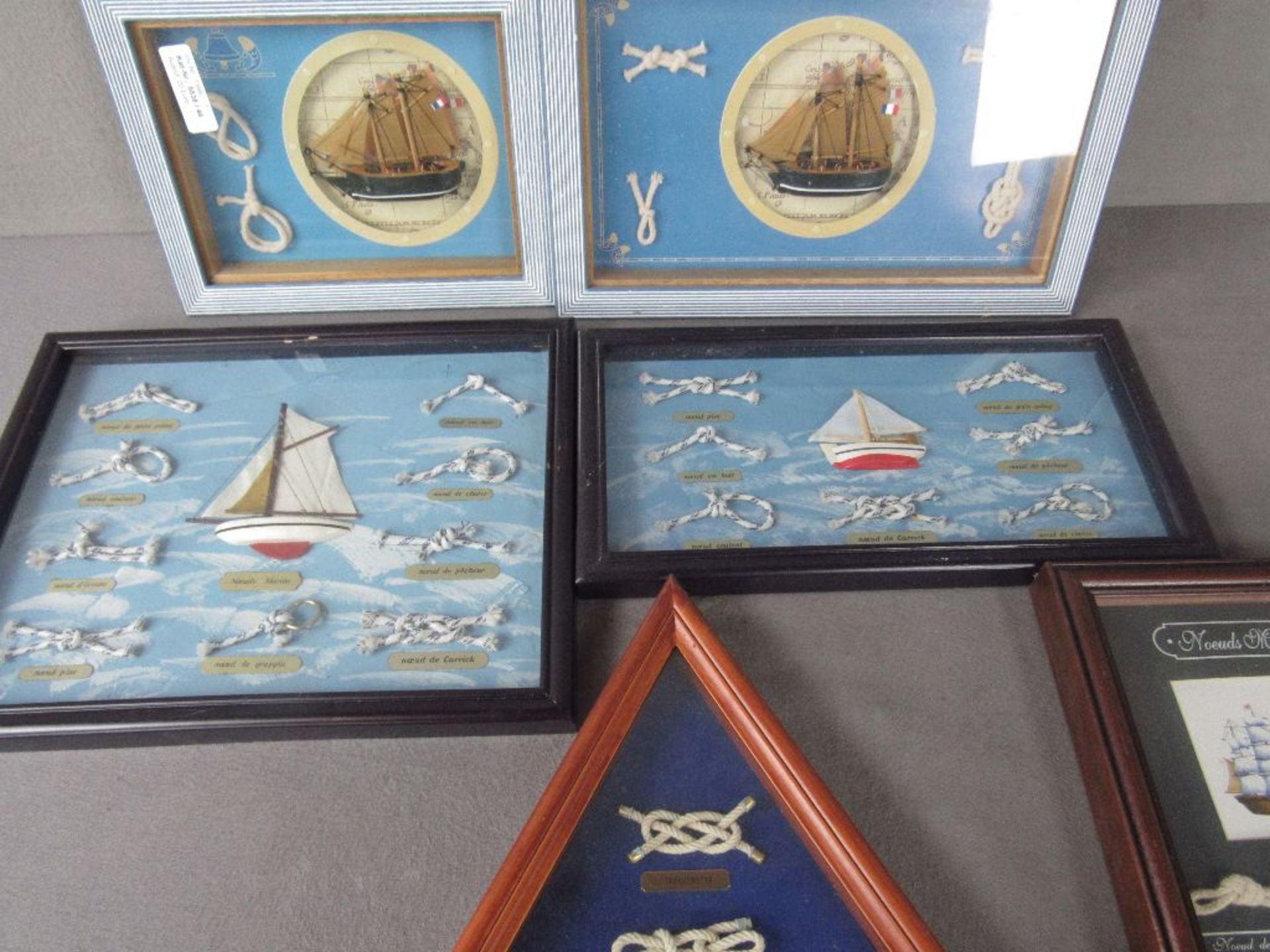Konvolut von 6 Dioramen hinter Glas mit Halbschiffen und Knoten von 21-36cm - Image 4 of 5