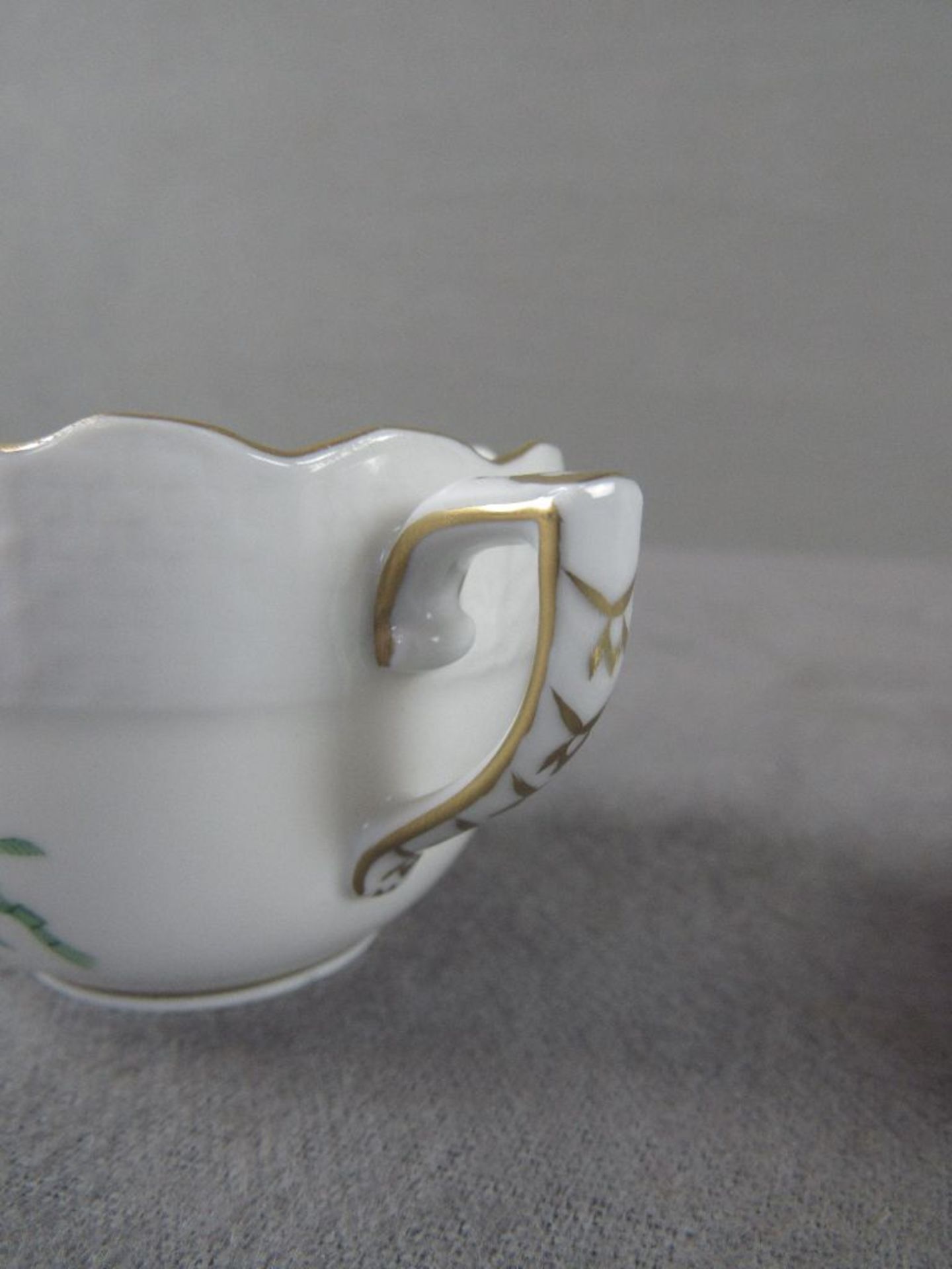 Kaffeetasse mit Untertasse Herend Porzellan grün - Bild 3 aus 5