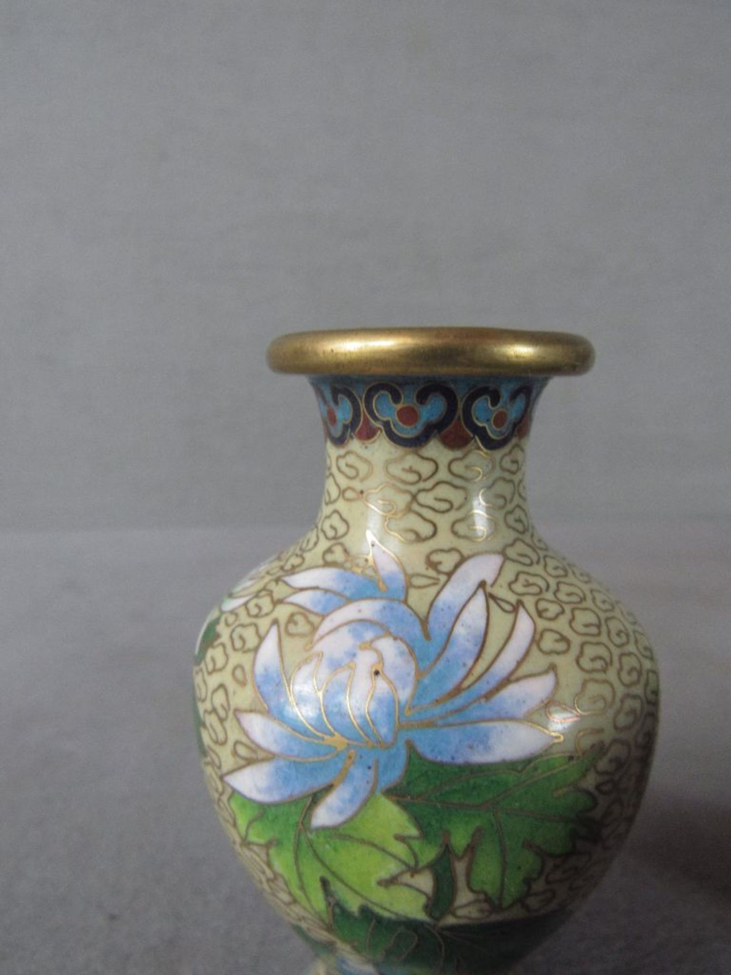 Drei Cloisonneteile 2x Vase 1x Ei 7,5-10cm - Bild 5 aus 5