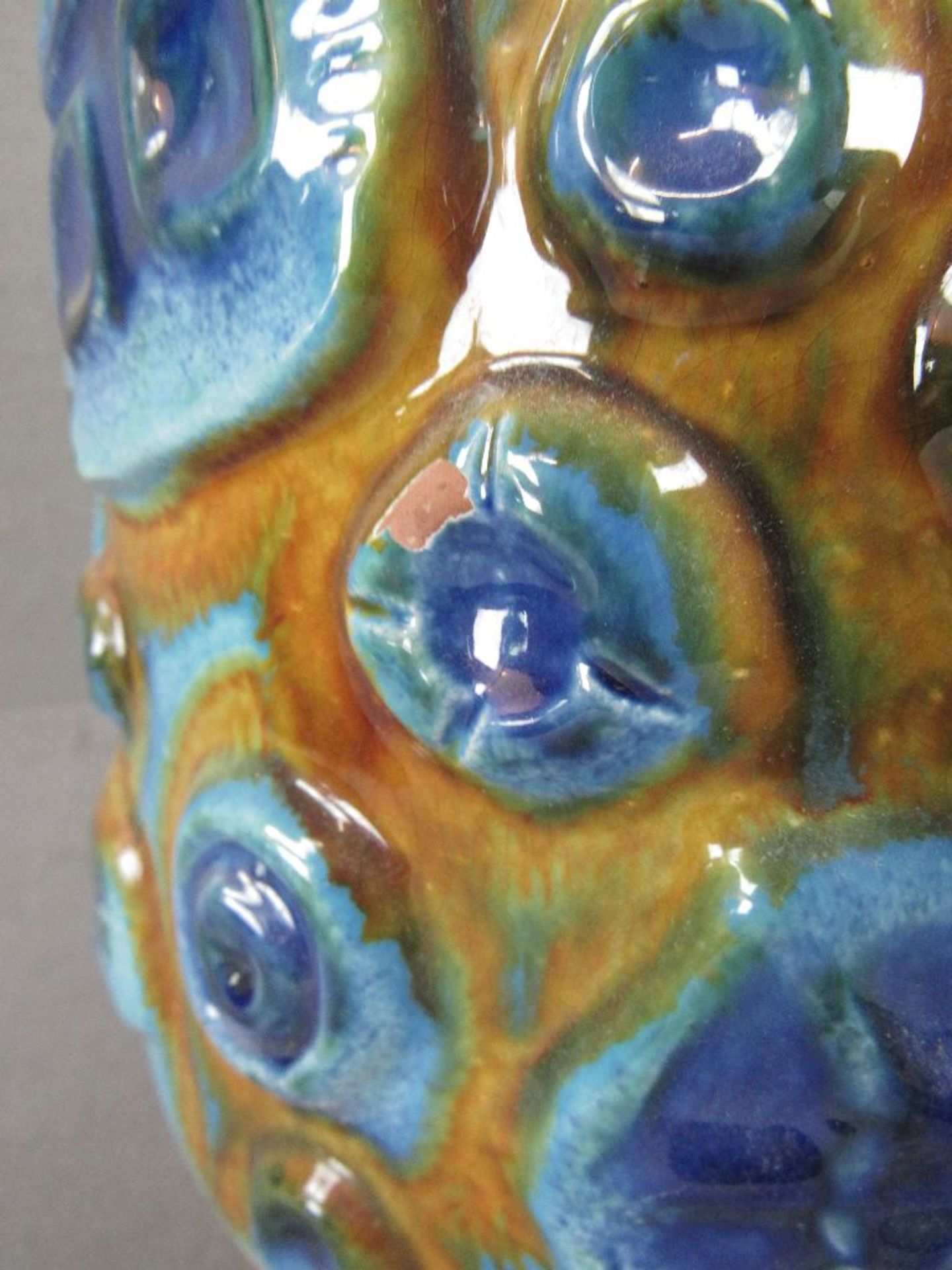 Große Keramik Bodenvase gemarkt farbig lasiert 60er Jahre 46cm hoch - Image 3 of 5
