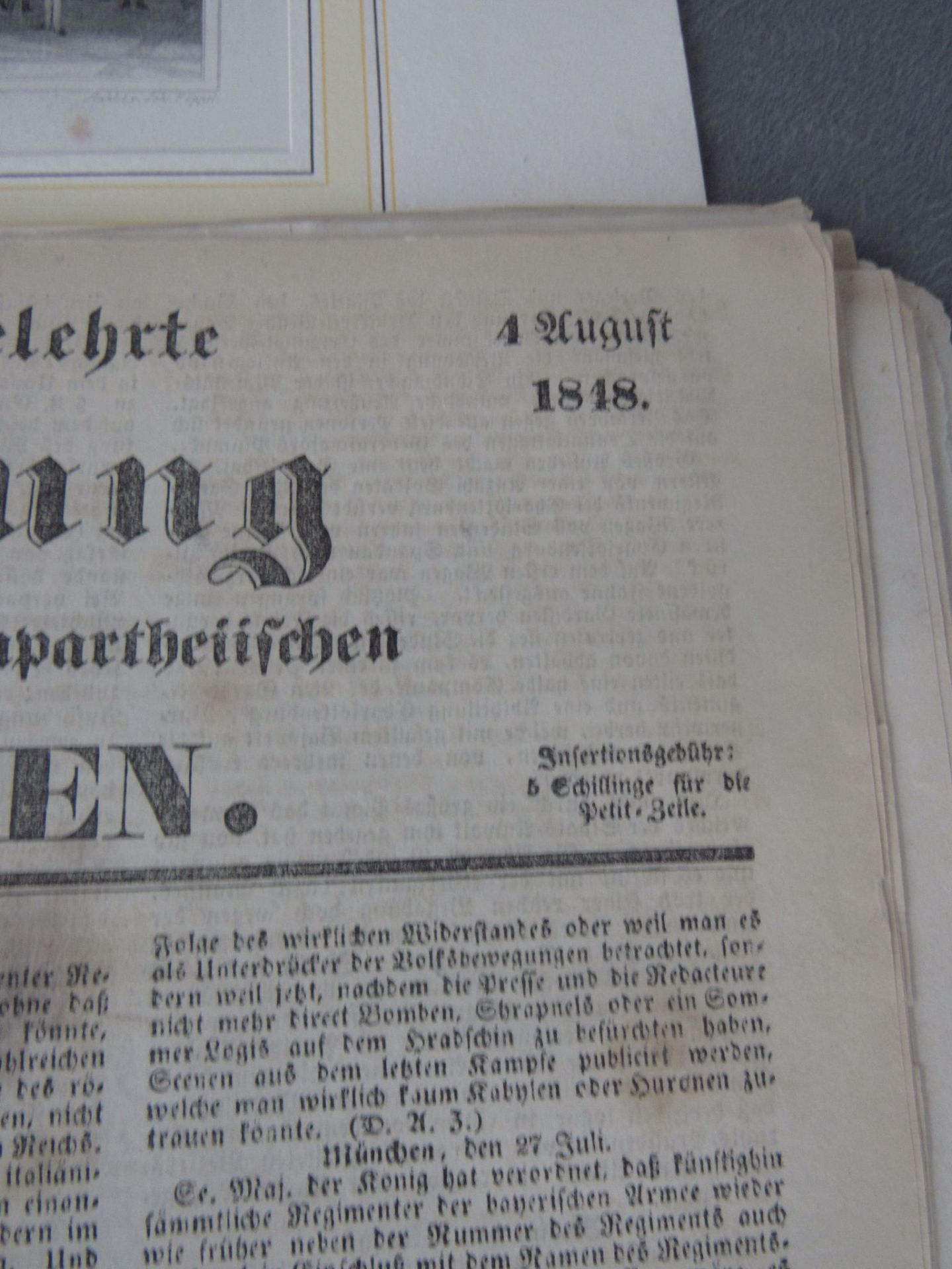Hamburg Konvolut bestehend aus 6 Zeitungen ca. 1850 1 Börsenstich 11x Sparoptionsschein - Bild 3 aus 6