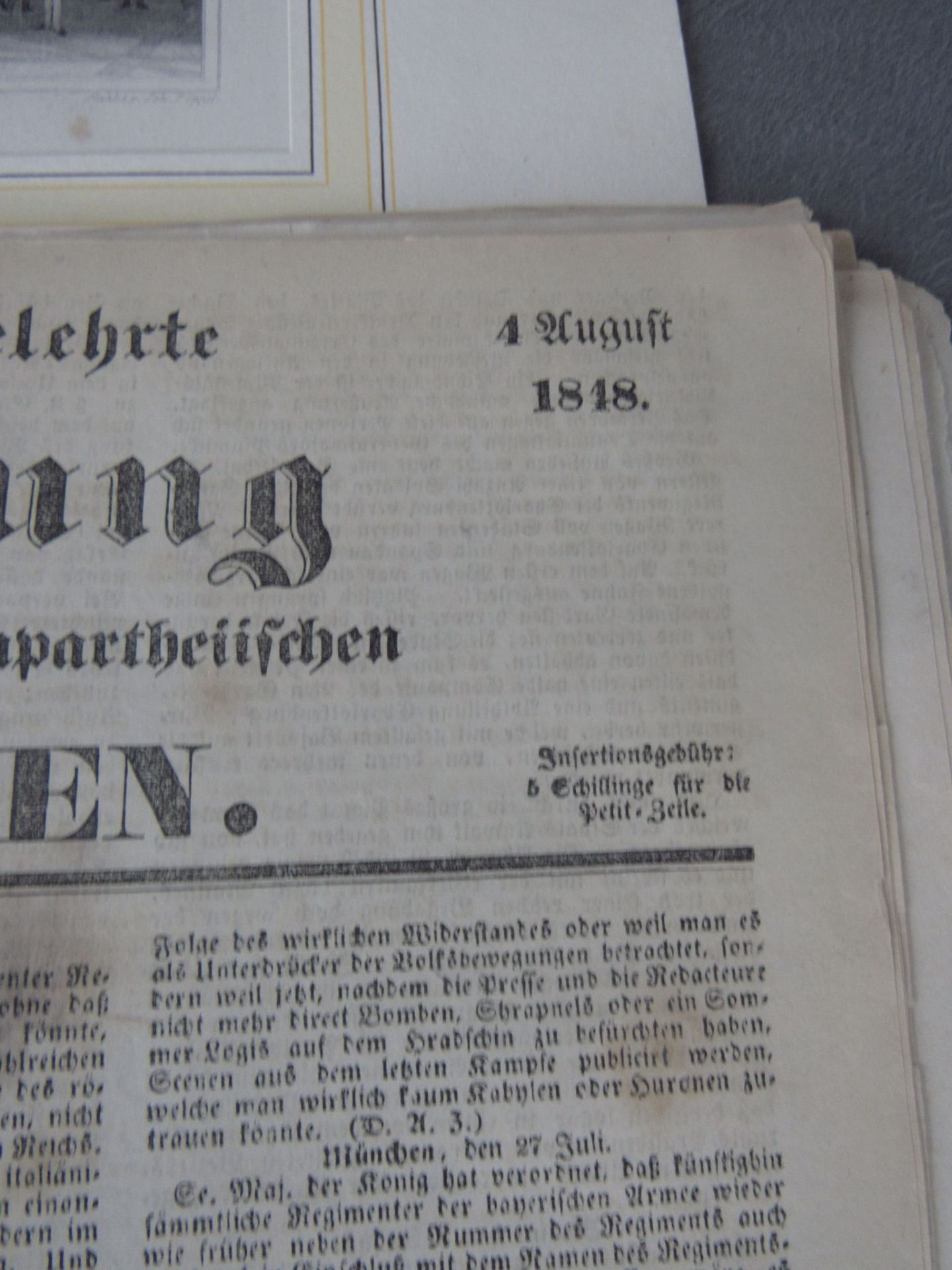 Hamburg Konvolut bestehend aus 6 Zeitungen ca. 1850 1 Börsenstich 11x Sparoptionsschein - Image 3 of 6