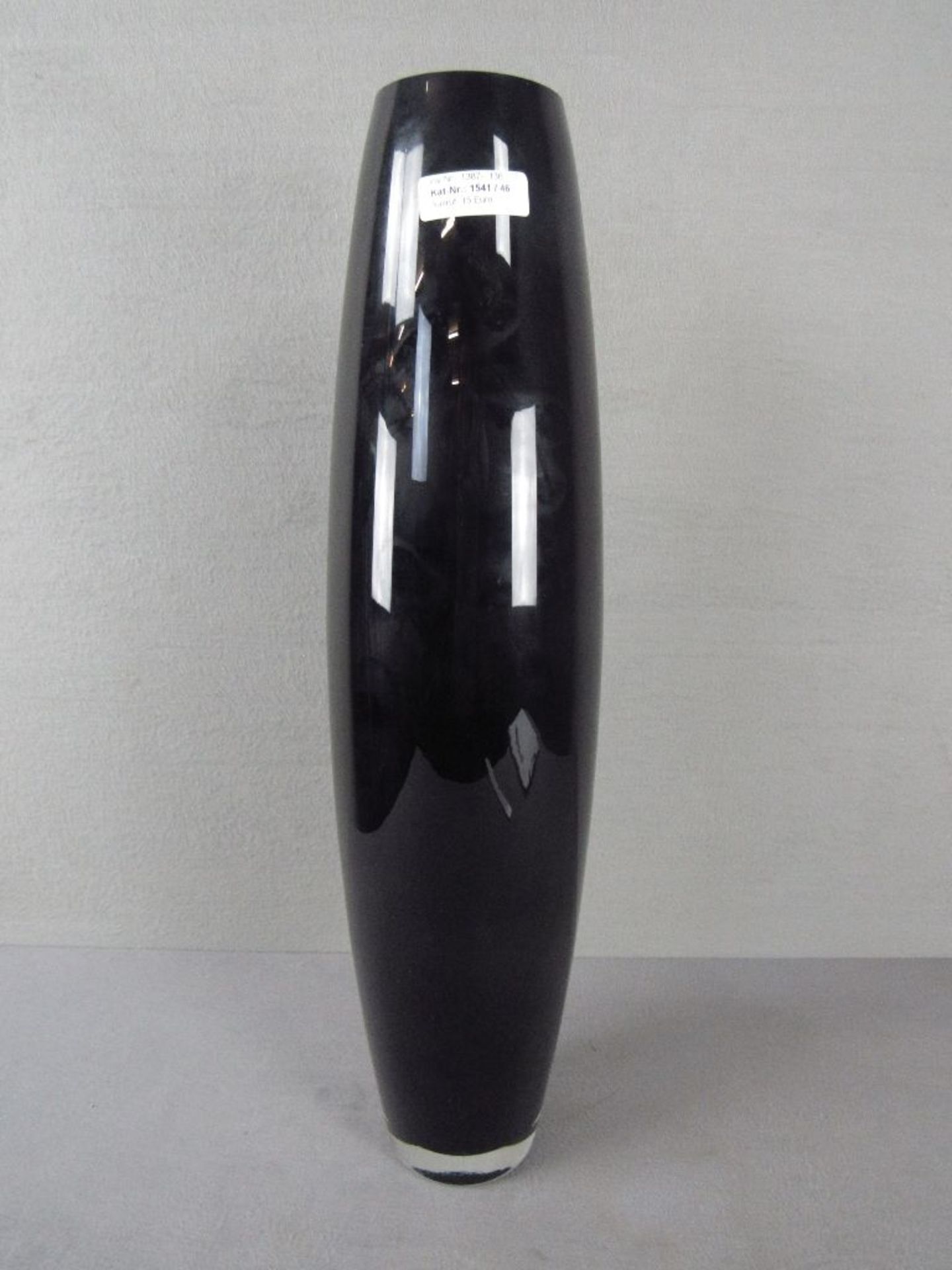 Große Bodenvase Glas schwarz und klar 60cm hoch