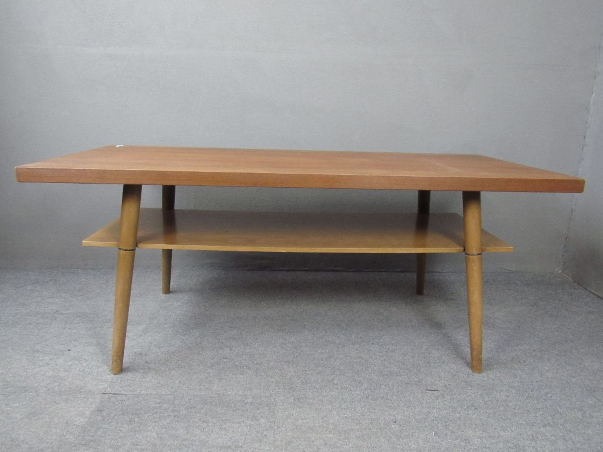 Vintage 60er Jahre Couchtisch Teak Dänish Design mit Ablage ca.125x55x53cm - Image 2 of 4