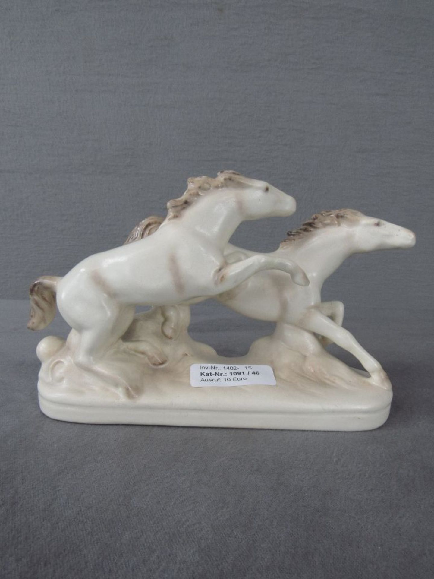 Keramikfigur zwei Pferde 23cm