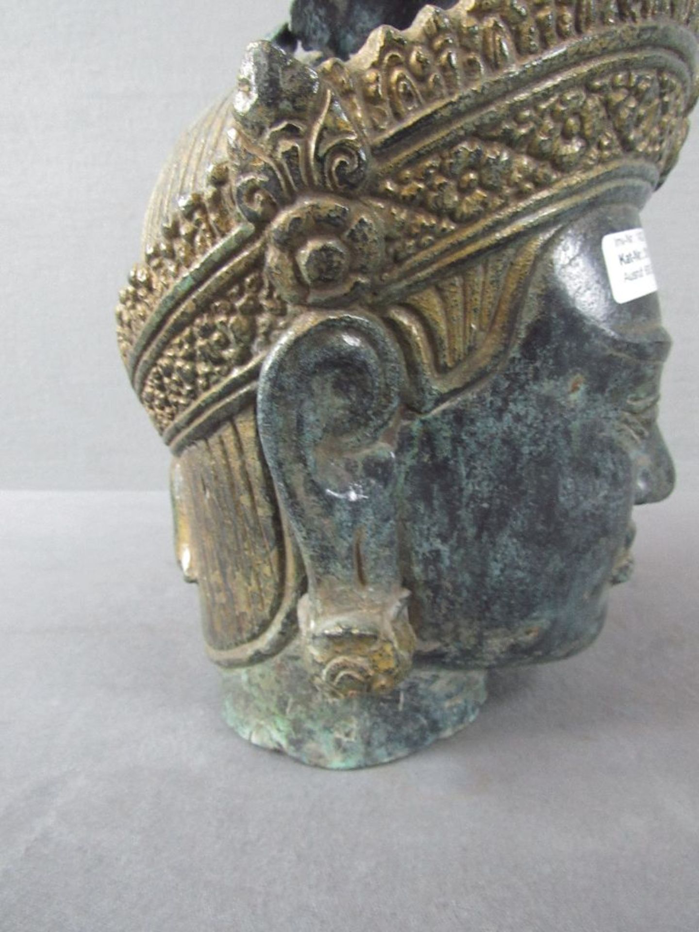 Bronzebüste asiatisch Khmer sehr schönes Objekt Höhe:31cm - Image 4 of 10