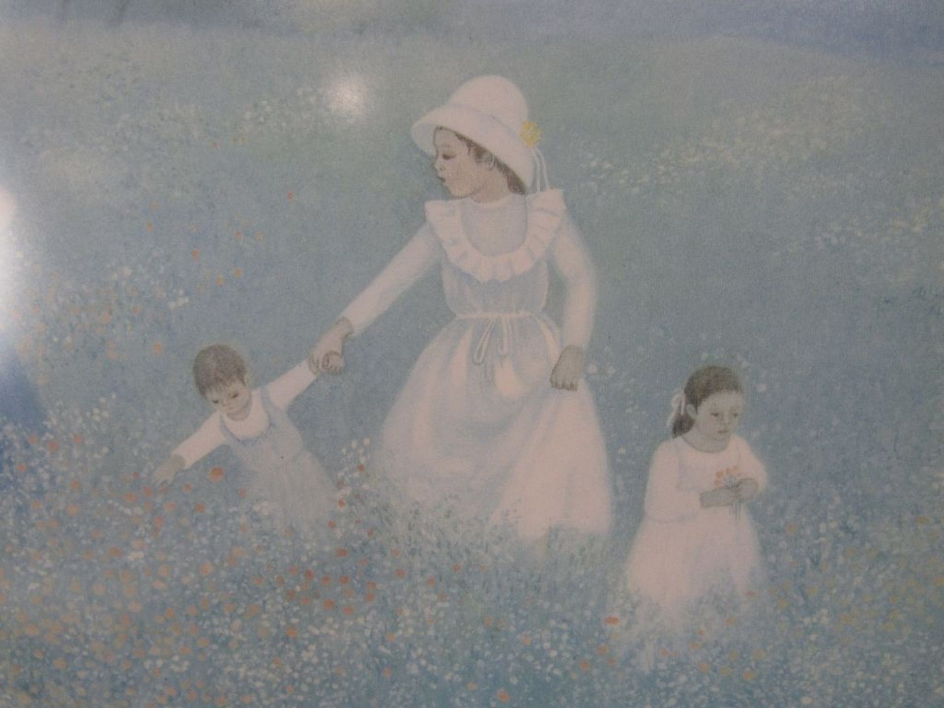 Bild gerahmt Mutter mit Kindern in Blumenwiese Künstler Heide Dahl Maße:58x68cm - Image 3 of 5