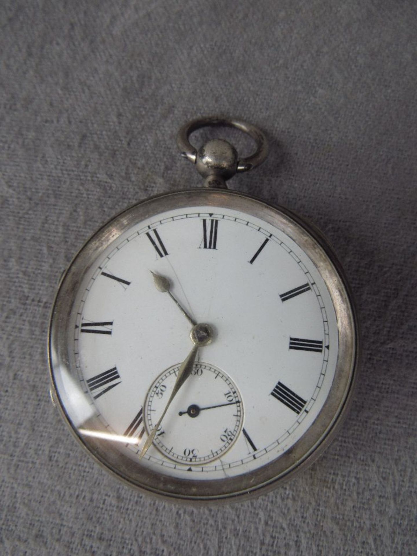 Große Taschenuhr Silber England läuft an Mitte 19. Jahrhundert