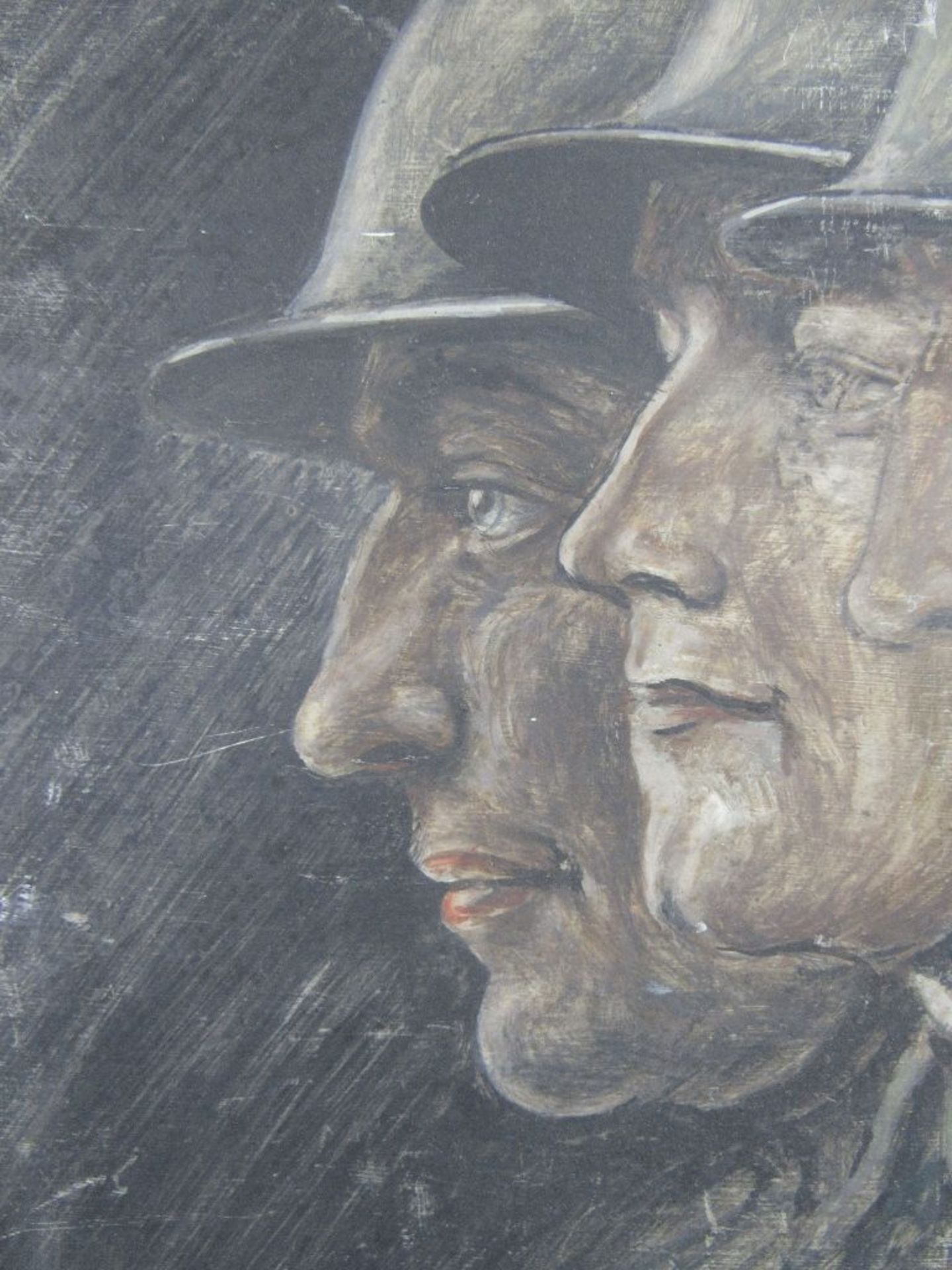 Gemälde 3.Reich Darstellung drei Wehrmachtsoldaten - Bild 3 aus 4