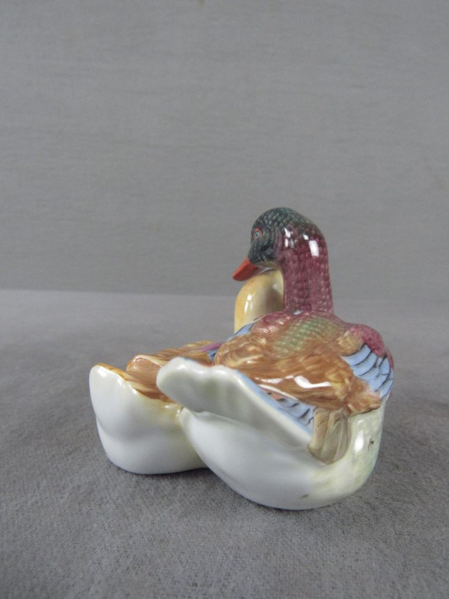 Porzellanfigur Herend Entenpaar bunte Bemalung - Bild 3 aus 6