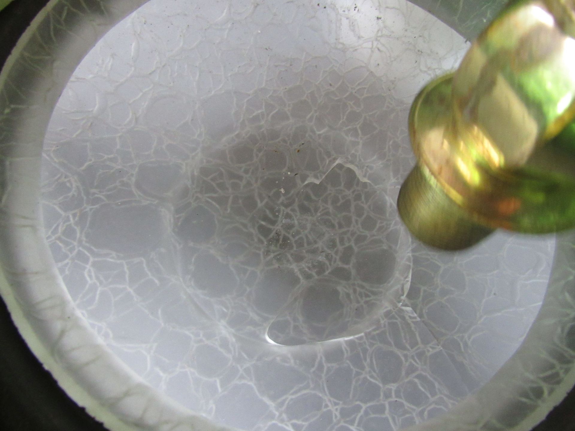 Deckenlampe Jugendstil geprägtes Messingblech vierflammig neu elektrifiziert Höhe:28cm Durchmesser - Image 6 of 6