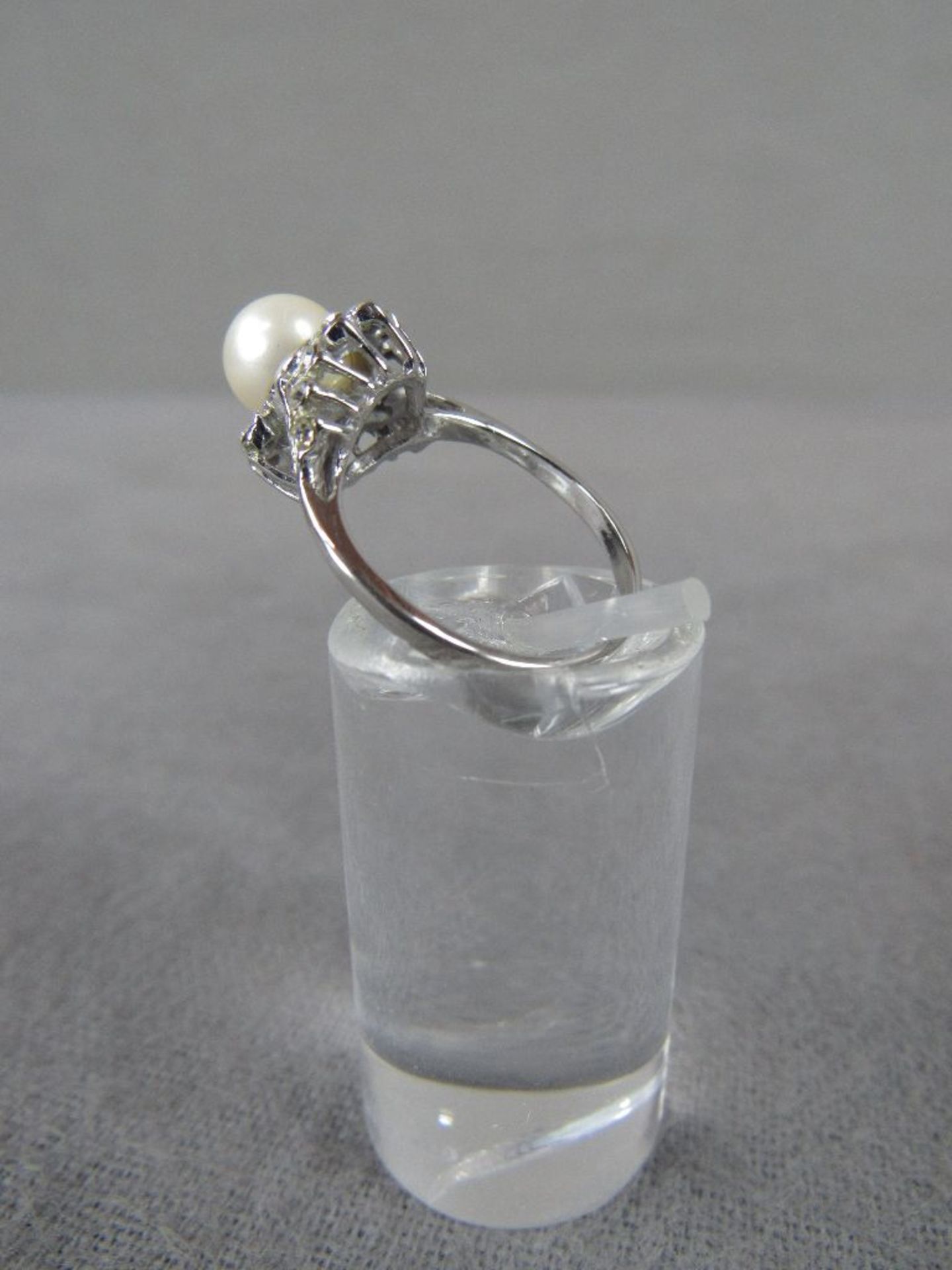 Damenring Silber Perle und Steine - Bild 2 aus 4