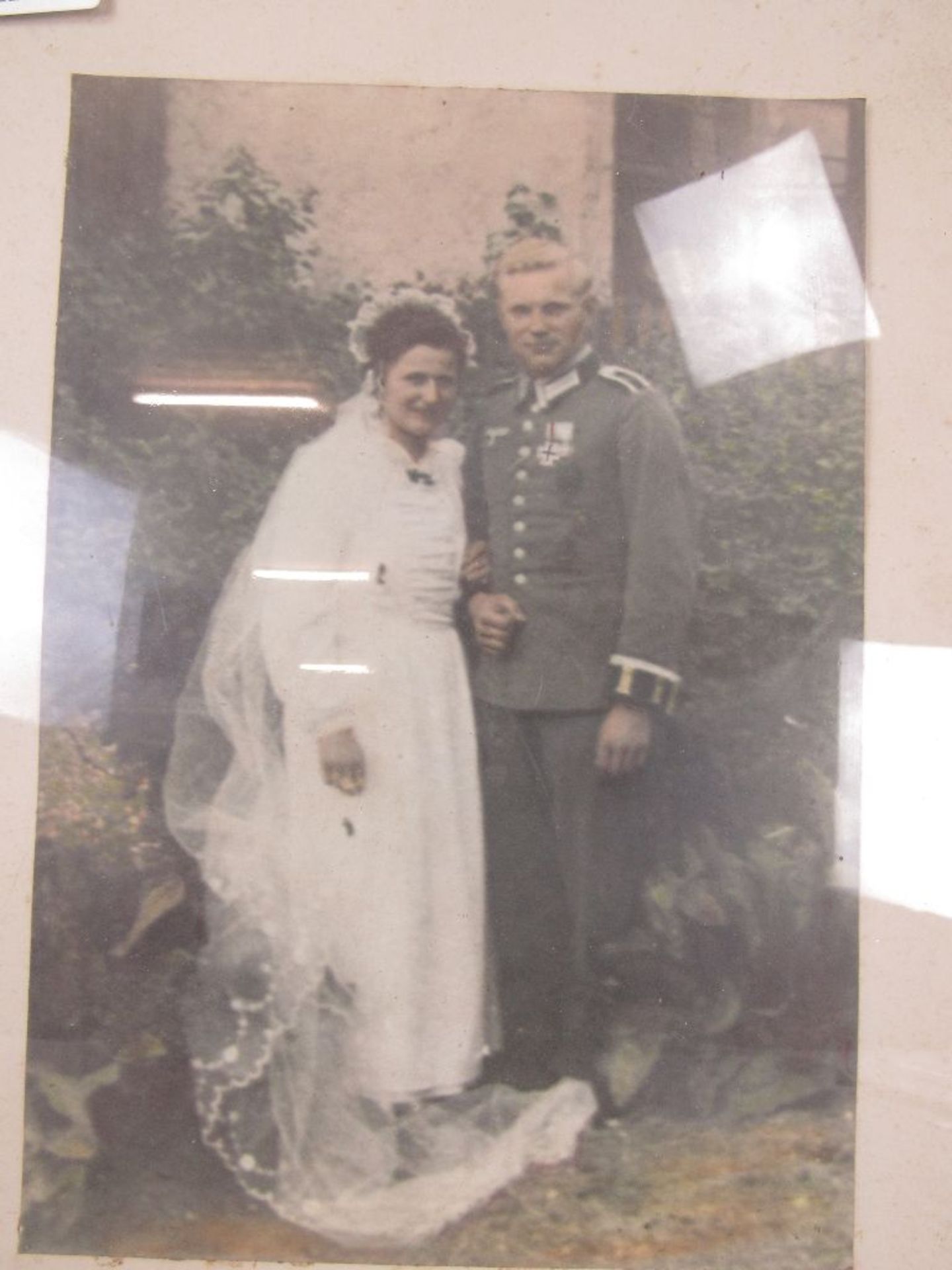 Hochzeitsbild eines Soldaten im 2.WK ca.33x42cm