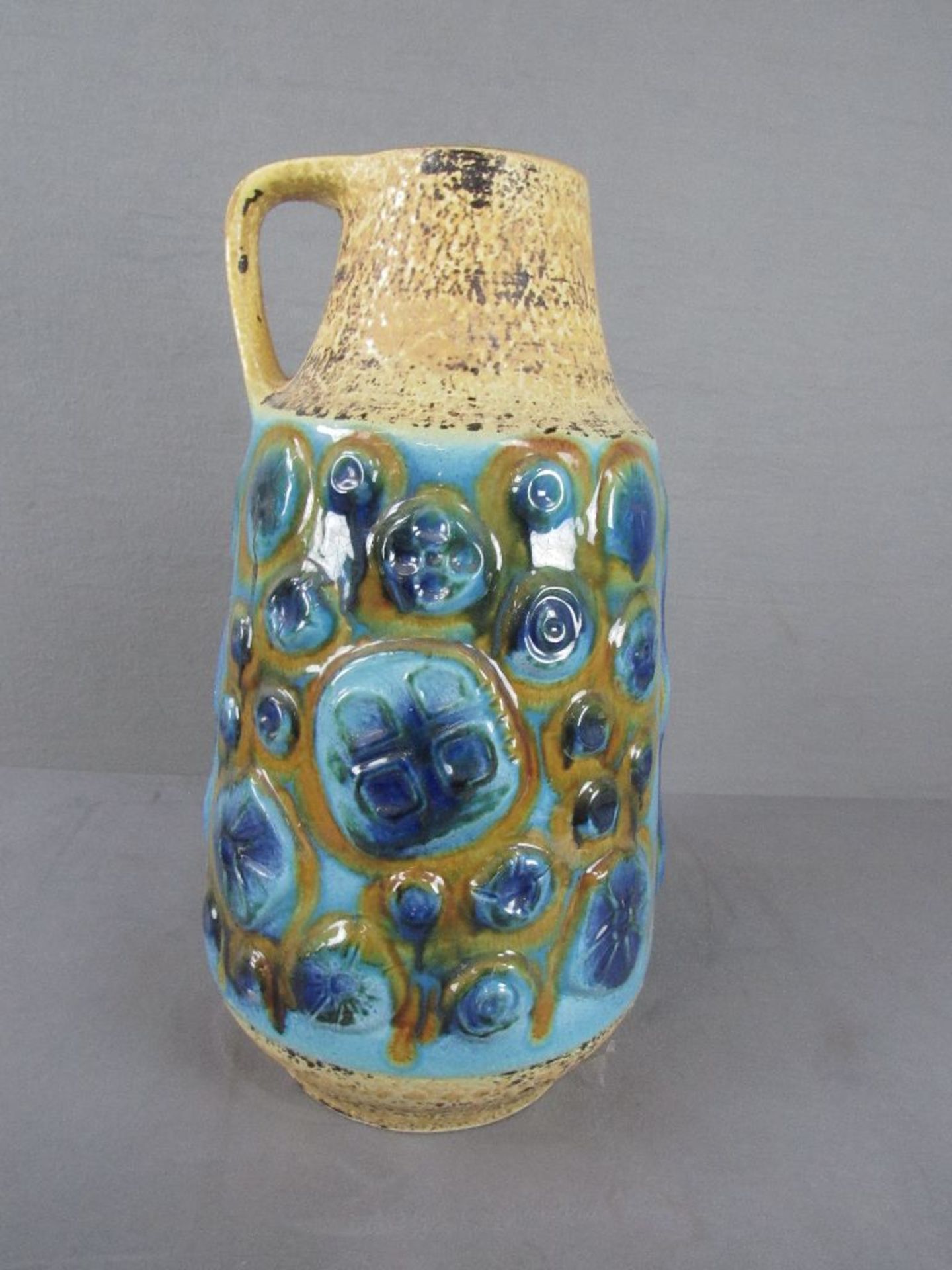 Große Keramik Bodenvase gemarkt farbig lasiert 60er Jahre 46cm hoch - Image 4 of 5