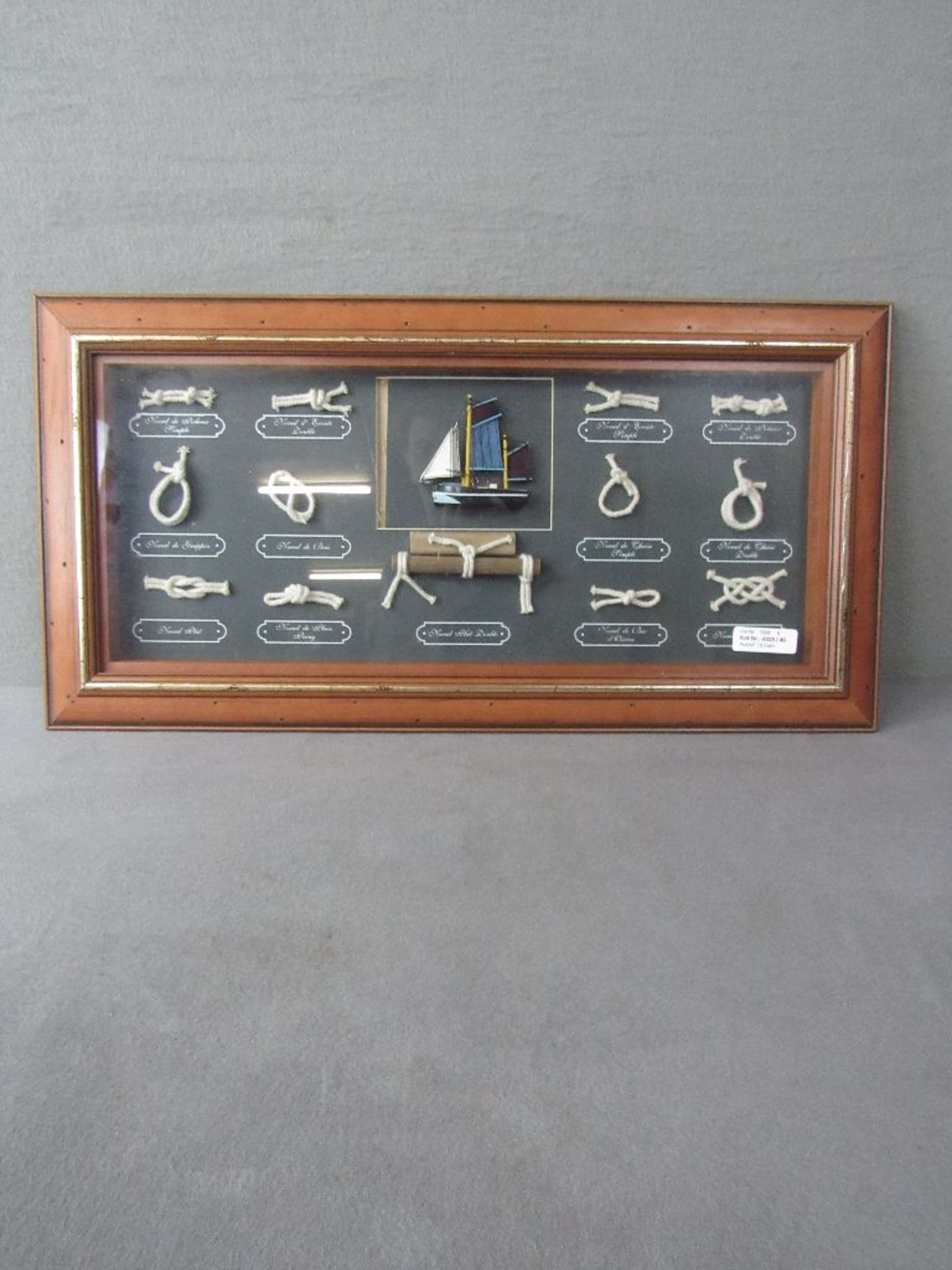 Diorama hinter Glas diverse Knoten maritim 65x33cm