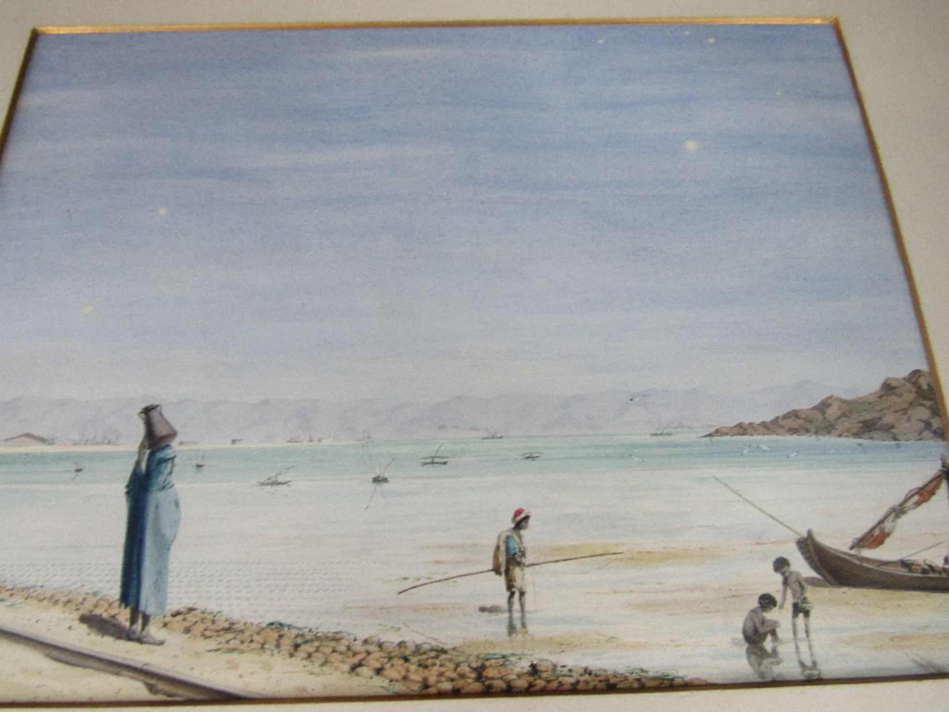 Schöne Sammlung Gemälde wohl feine Aquarelle Mitbringsel um 1900 aus Ägypten 48 Exemplare komplett - Bild 11 aus 13