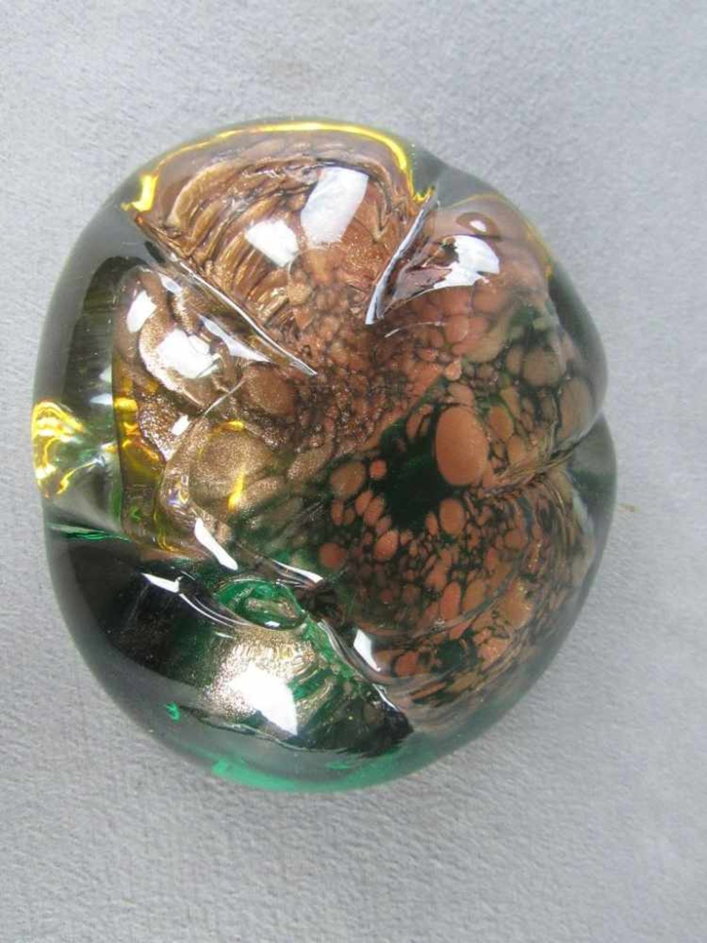 Schöne Glasschale wohl Murano mit Goldflitter ca.17cm lang - Bild 4 aus 4