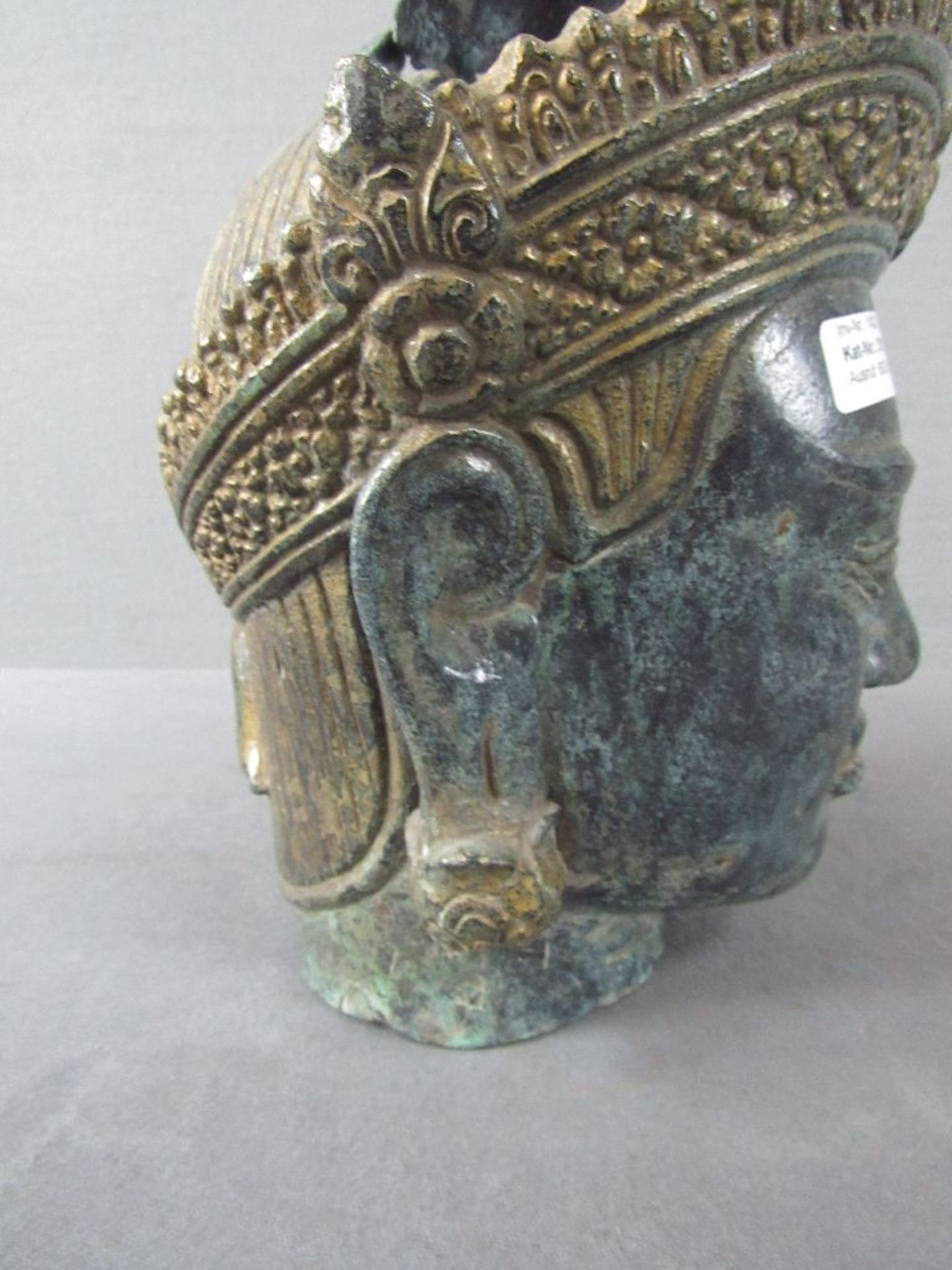 Bronzebüste asiatisch Khmer sehr schönes Objekt Höhe:31cm - Bild 4 aus 10